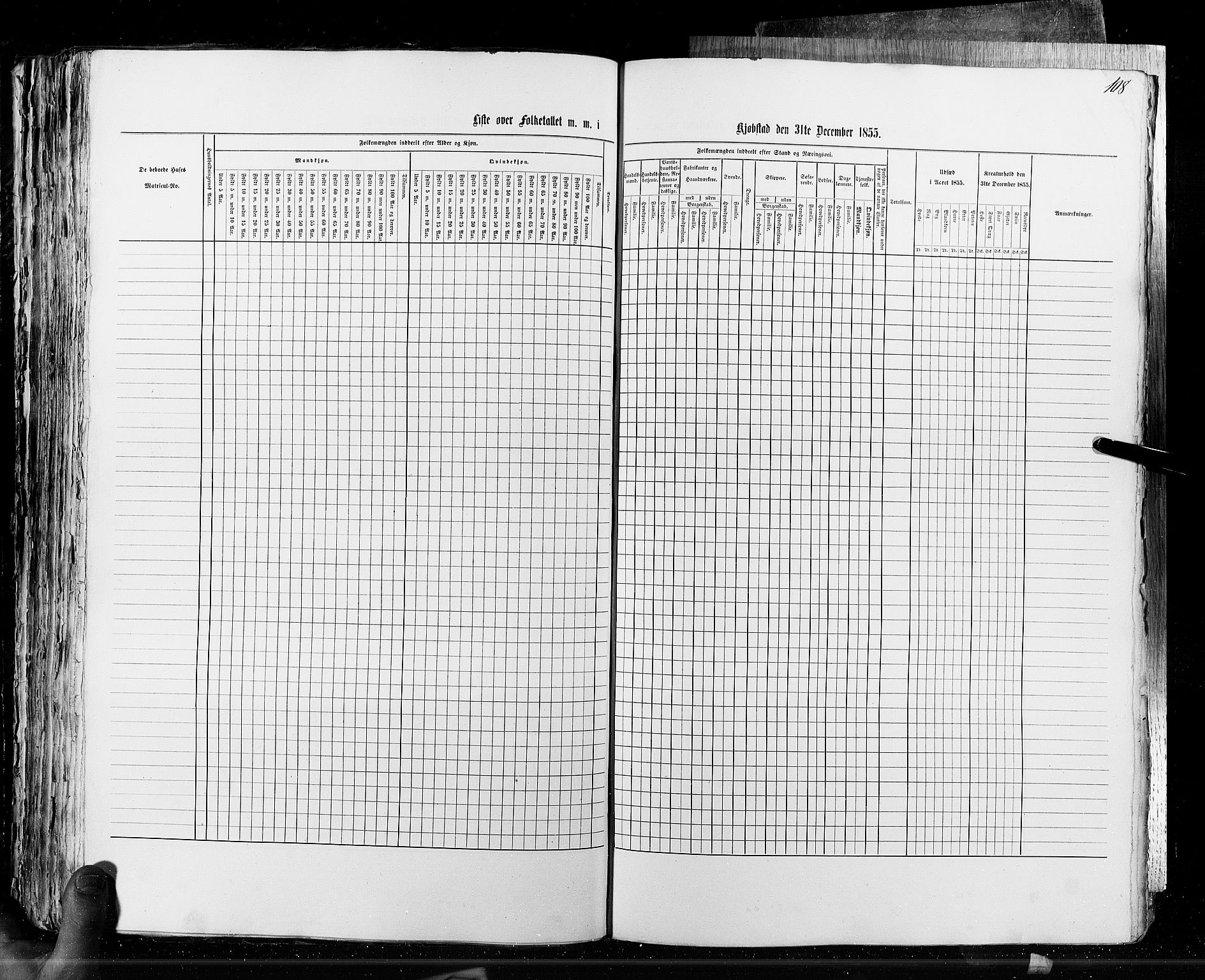 RA, Census 1855, vol. 7: Fredrikshald-Kragerø, 1855, p. 108