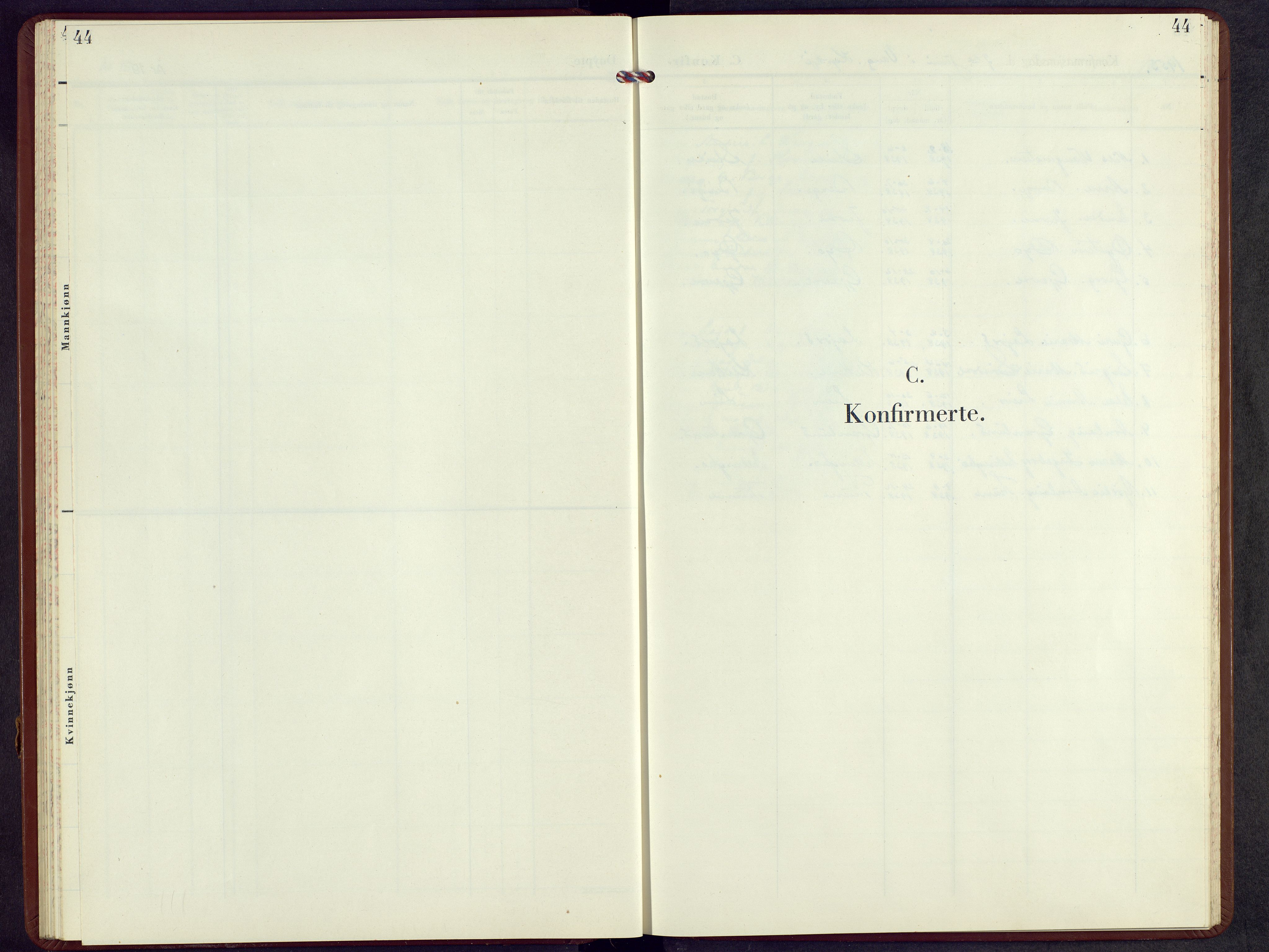 Vang prestekontor, Valdres, SAH/PREST-140/H/Hb/L0011: Parish register (copy) no. 11, 1952-1970, p. 44