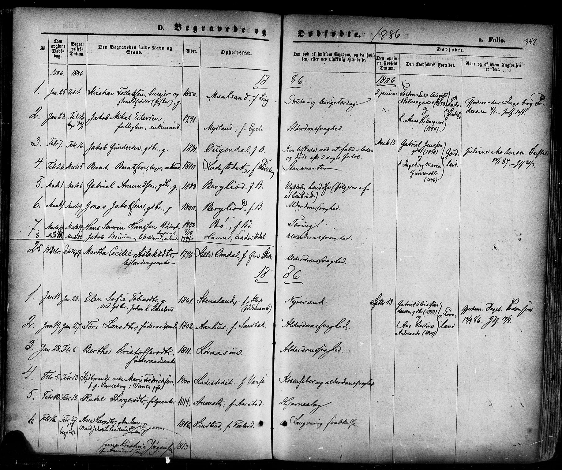 Sokndal sokneprestkontor, SAST/A-101808: Parish register (official) no. A 10, 1874-1886, p. 357
