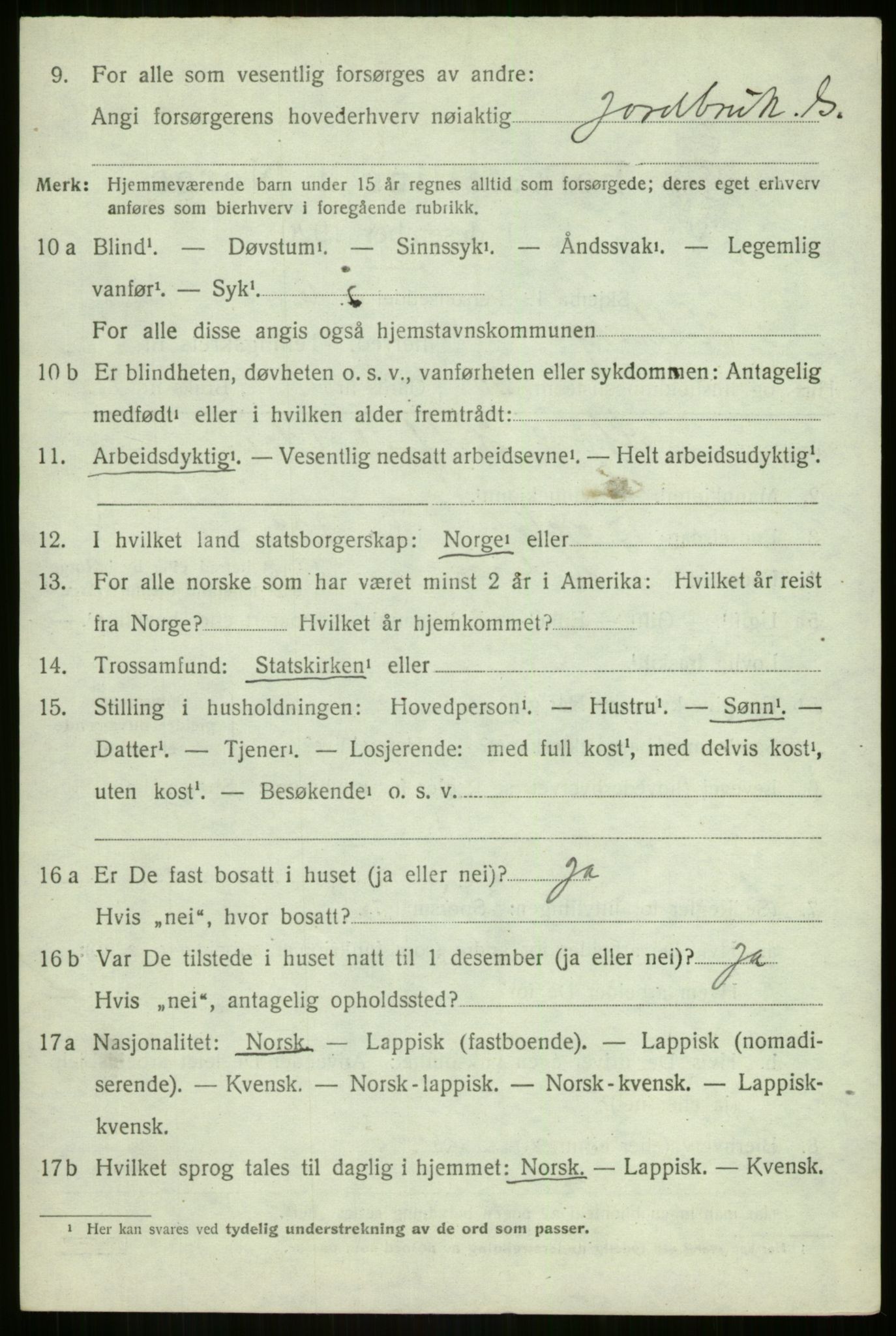 SATØ, 1920 census for Hillesøy, 1920, p. 1078