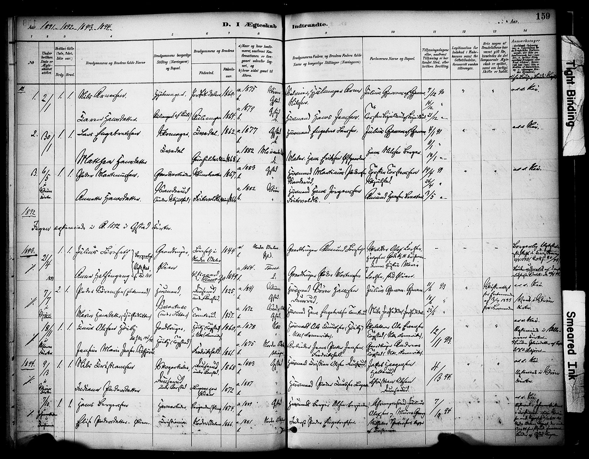 Sør-Odal prestekontor, AV/SAH-PREST-030/H/Ha/Haa/L0009: Parish register (official) no. 9, 1886-1926, p. 159