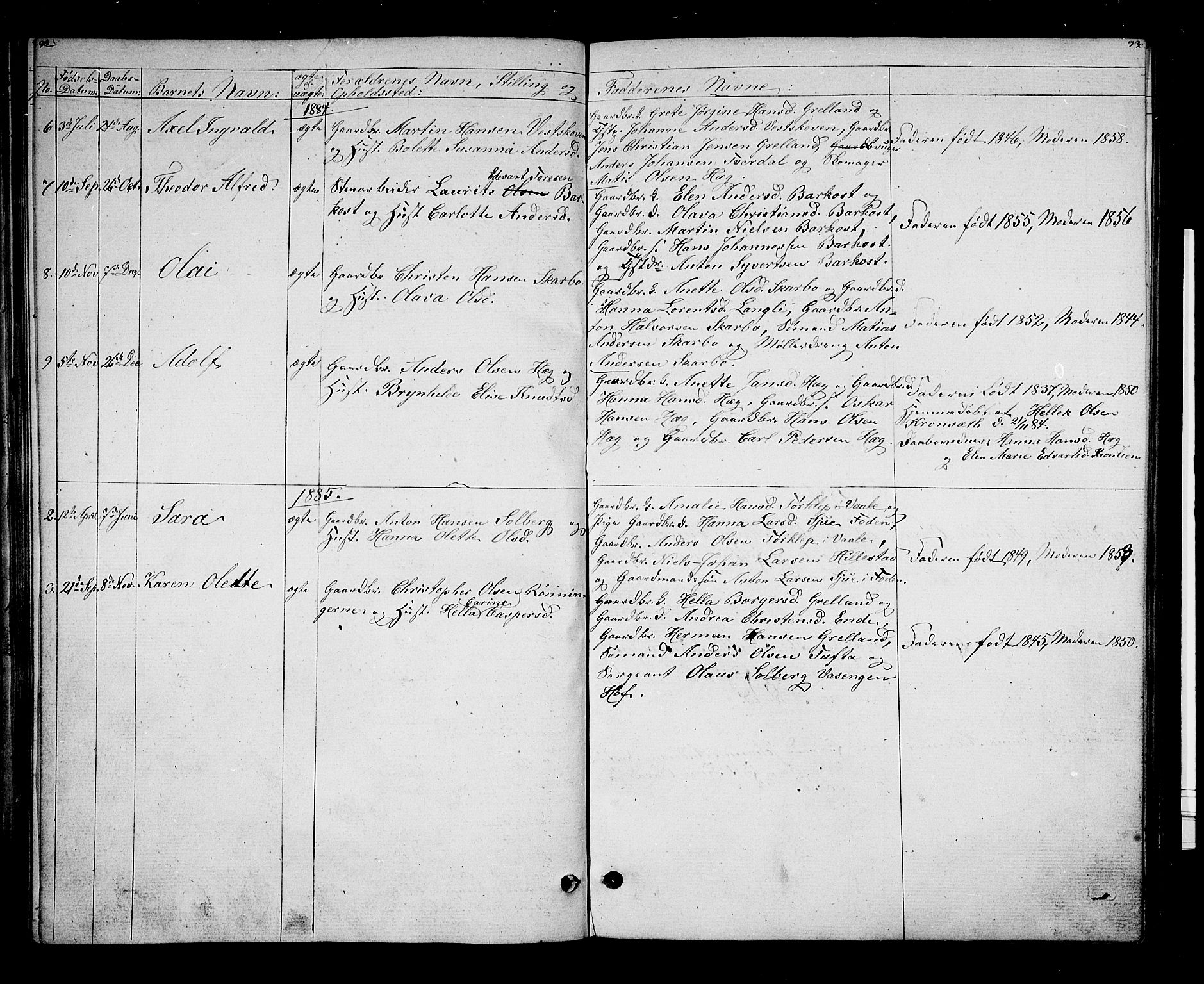 Botne kirkebøker, SAKO/A-340/G/Gb/L0002: Parish register (copy) no. II 2, 1861-1886, p. 92-93