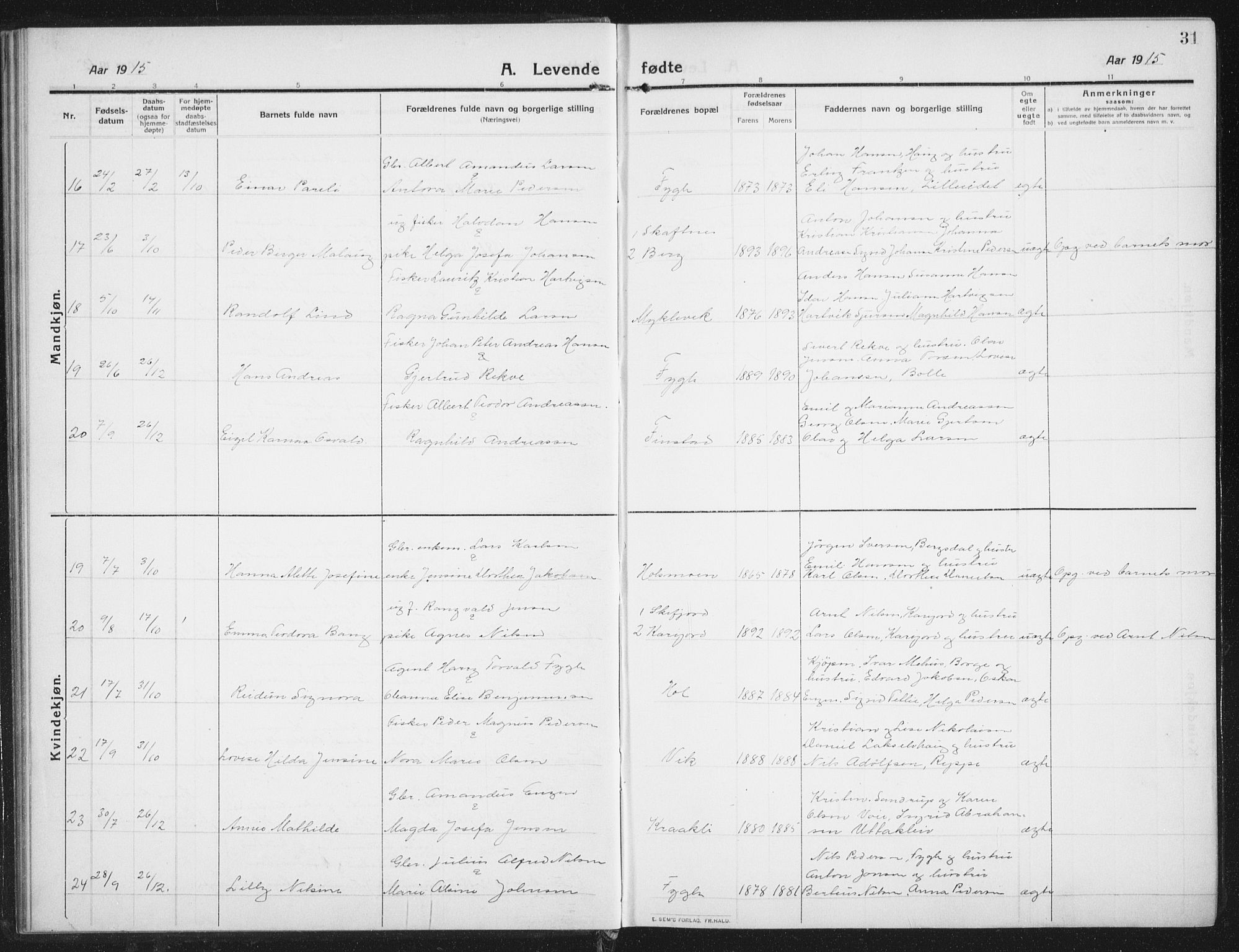 Ministerialprotokoller, klokkerbøker og fødselsregistre - Nordland, AV/SAT-A-1459/882/L1183: Parish register (copy) no. 882C01, 1911-1938, p. 31