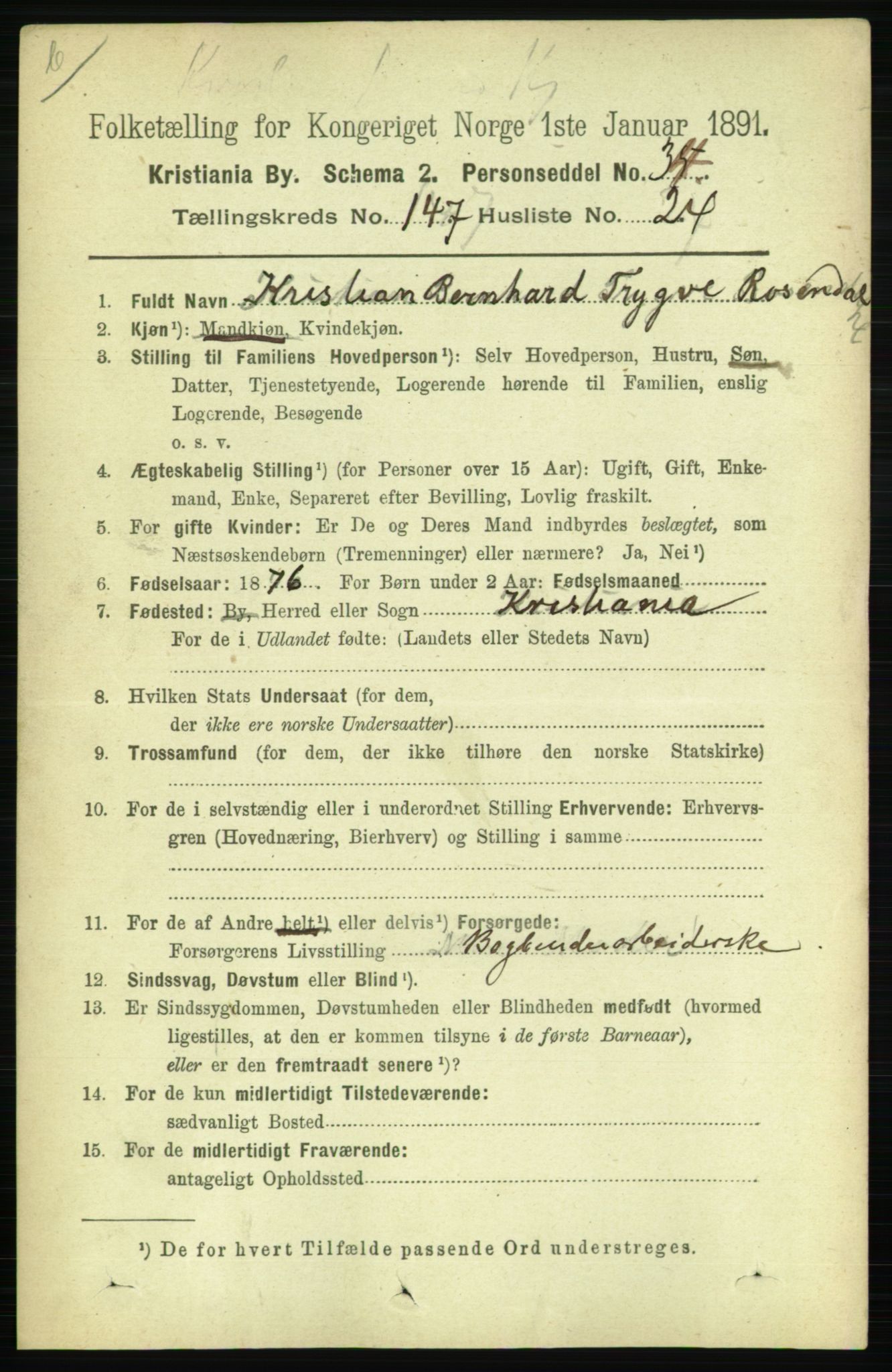 RA, 1891 census for 0301 Kristiania, 1891, p. 82264