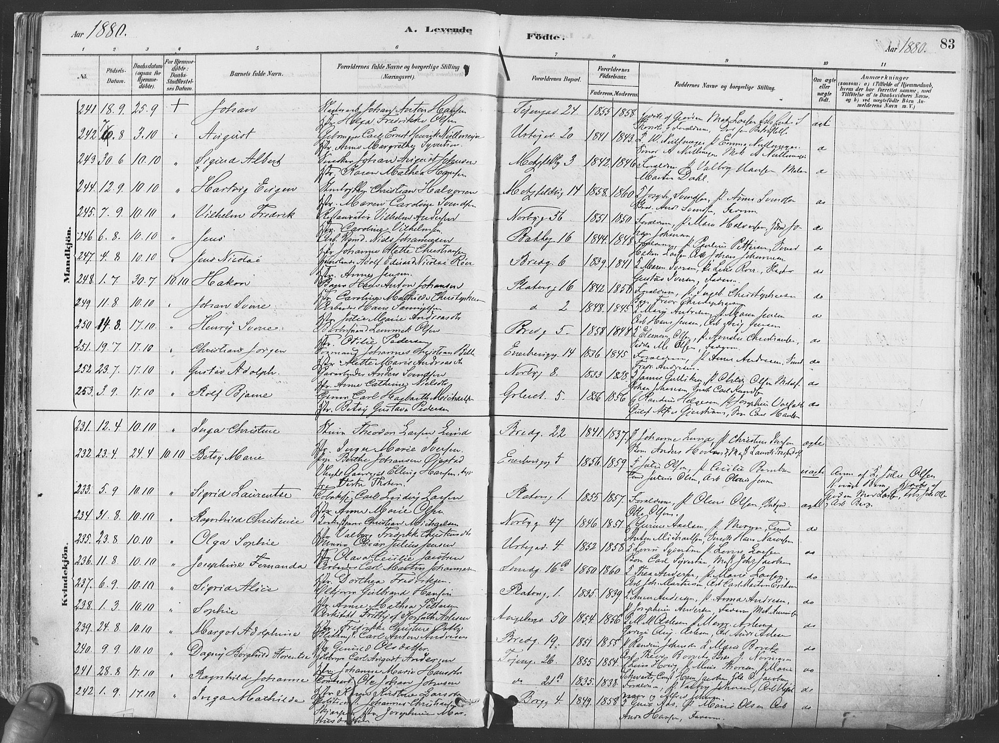 Grønland prestekontor Kirkebøker, AV/SAO-A-10848/F/Fa/L0007: Parish register (official) no. 7, 1878-1888, p. 83