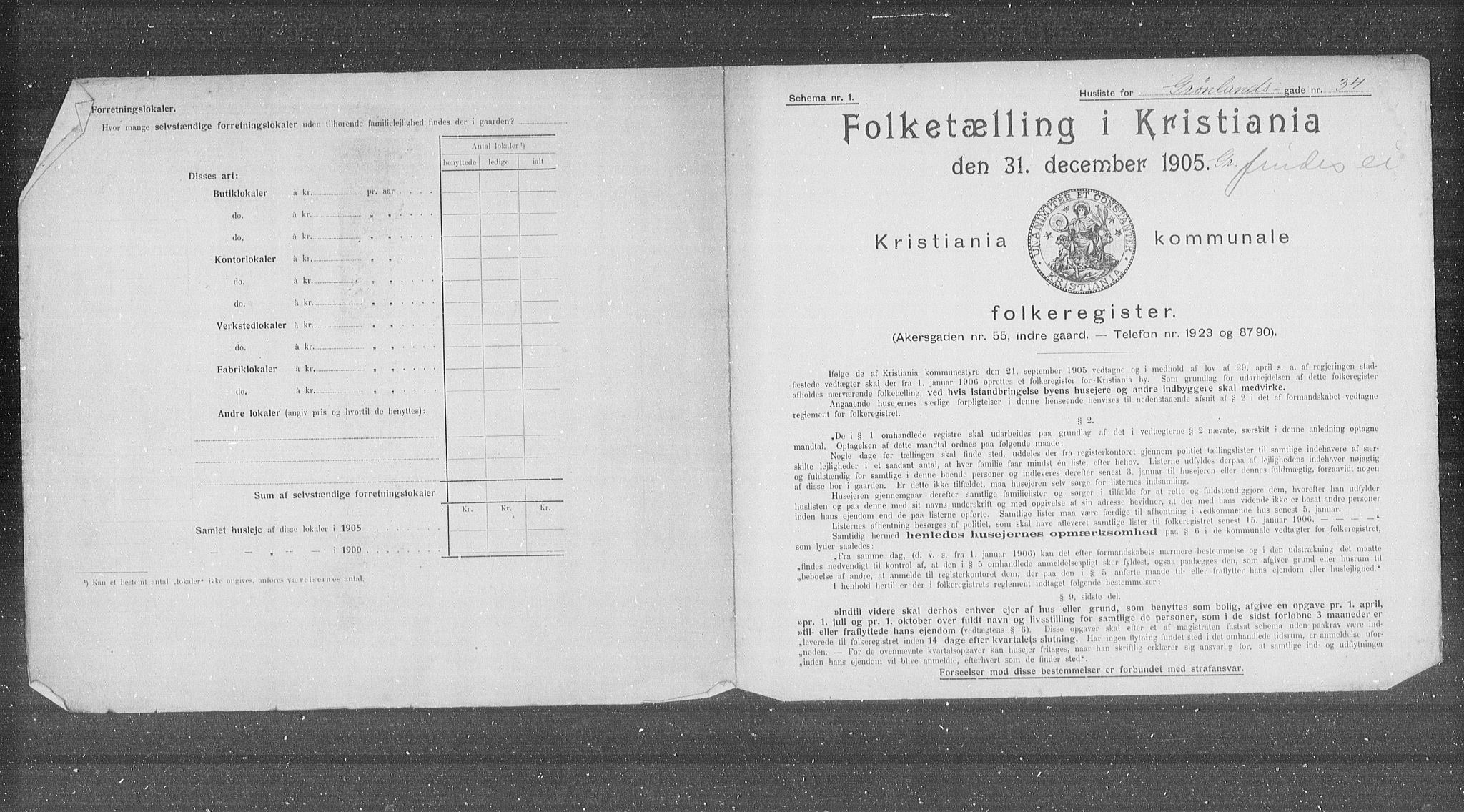 OBA, Municipal Census 1905 for Kristiania, 1905, p. 16470