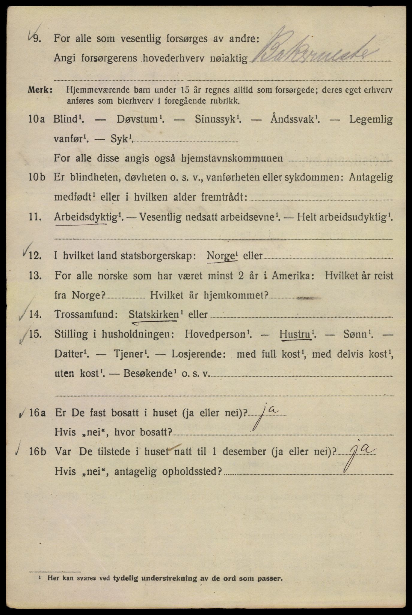 SAO, 1920 census for Kristiania, 1920, p. 277226