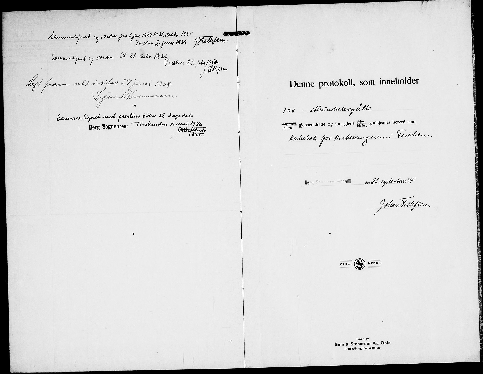 Berg sokneprestkontor, AV/SATØ-S-1318/G/Ga/Gab/L0015klokker: Parish register (copy) no. 15, 1934-1945