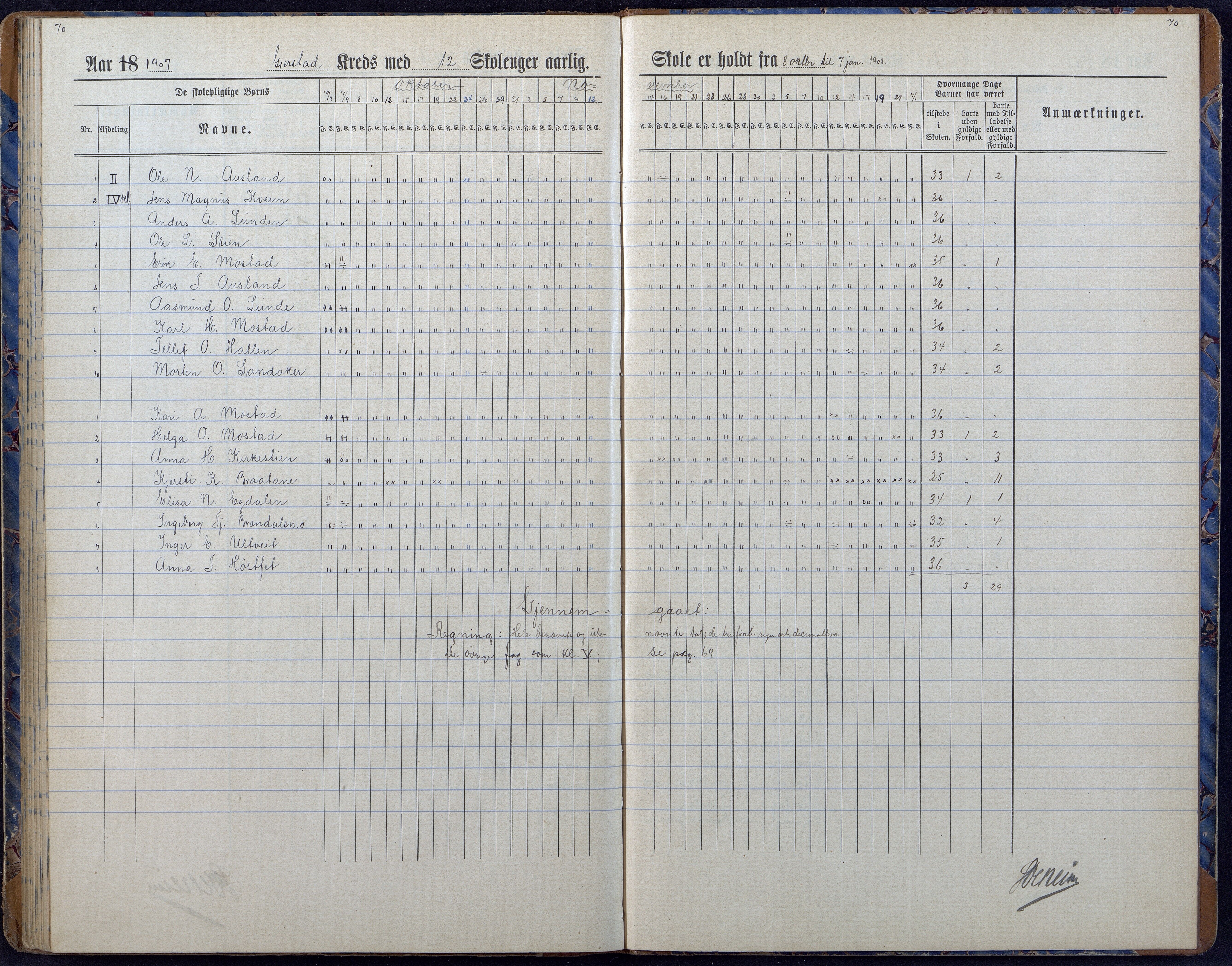 Gjerstad Kommune, Gjerstad Skole, AAKS/KA0911-550a/F01/L0008: Dagbok, 1892-1908, p. 72