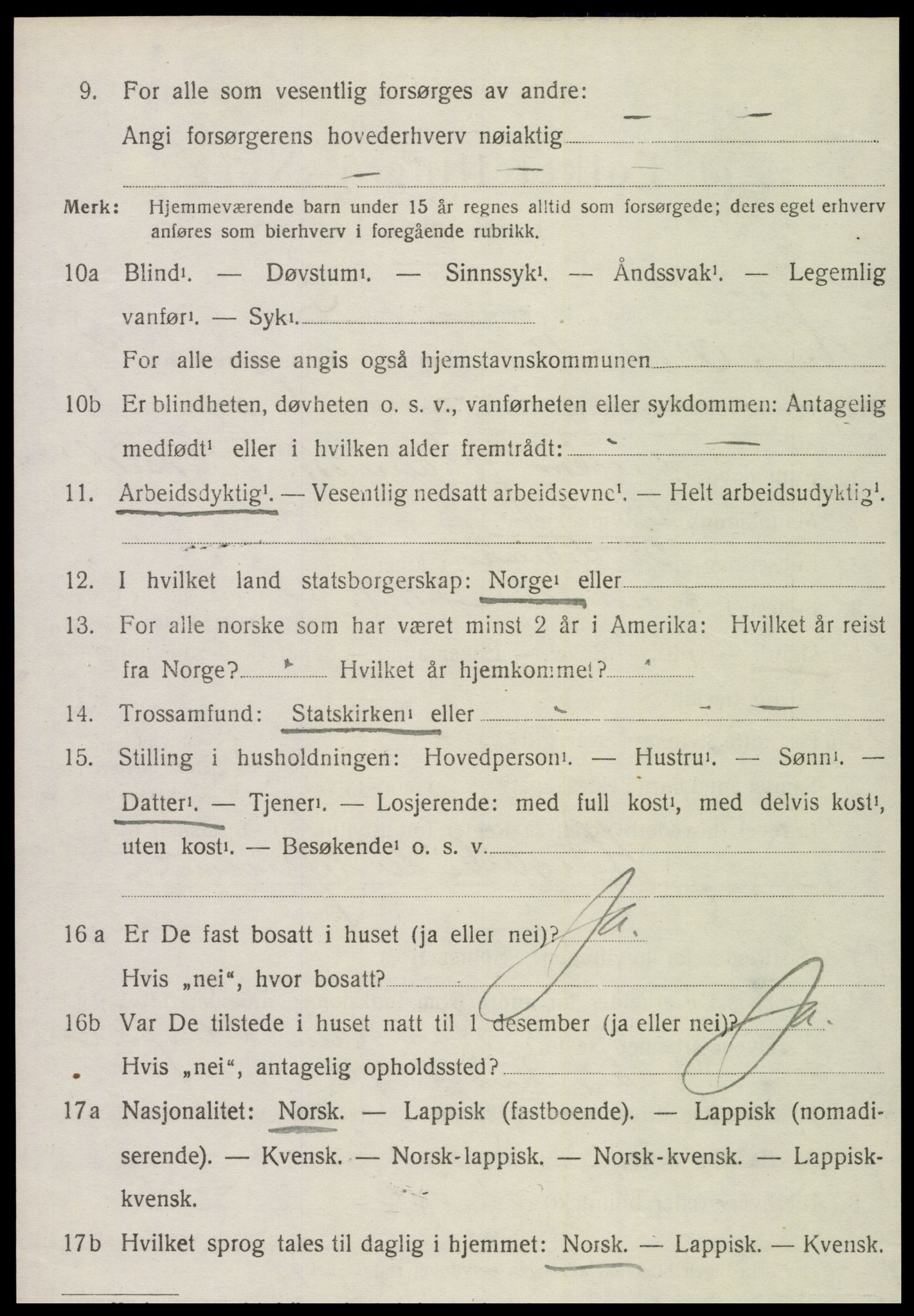 SAT, 1920 census for Leksvik, 1920, p. 2081