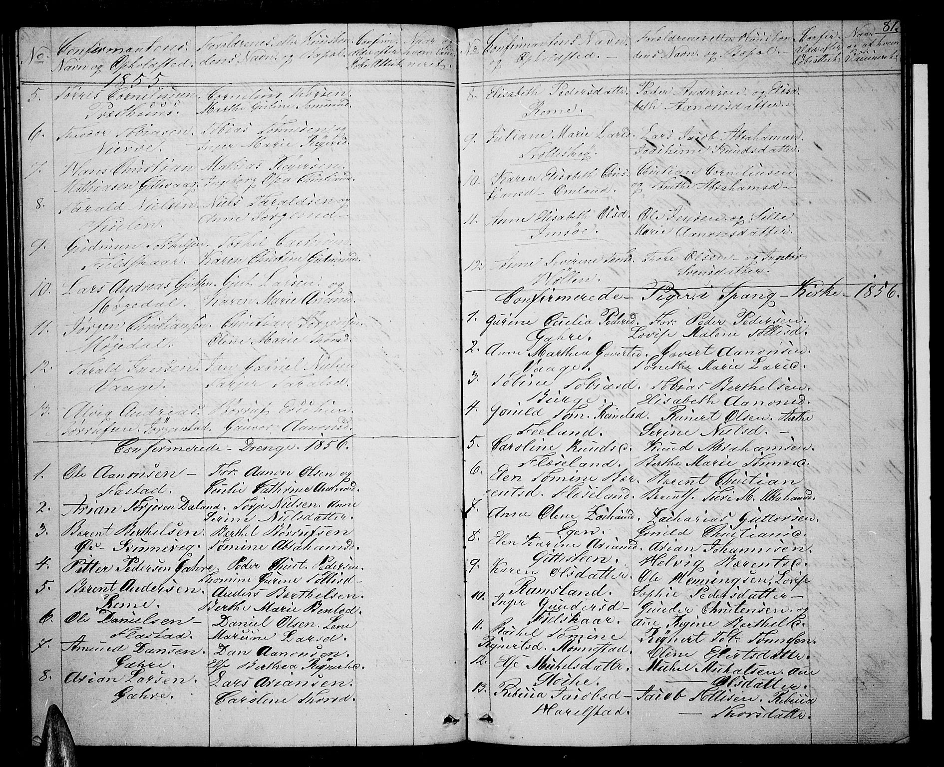 Sør-Audnedal sokneprestkontor, SAK/1111-0039/F/Fb/Fba/L0002: Parish register (copy) no. B 2, 1853-1878, p. 81