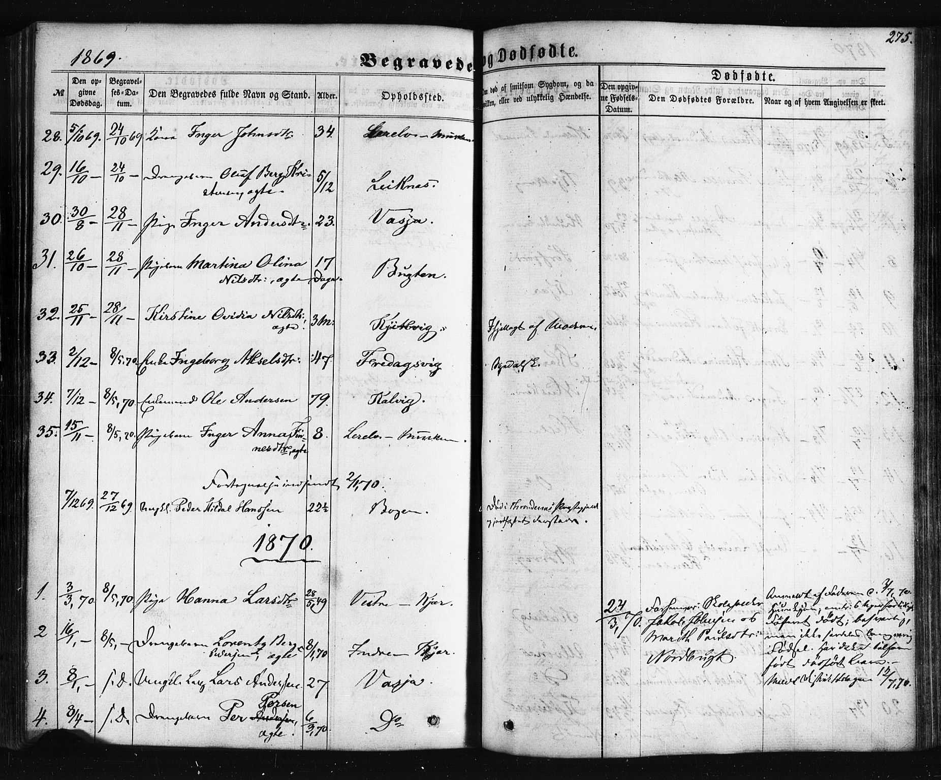 Ministerialprotokoller, klokkerbøker og fødselsregistre - Nordland, AV/SAT-A-1459/861/L0867: Parish register (official) no. 861A02, 1864-1878, p. 275