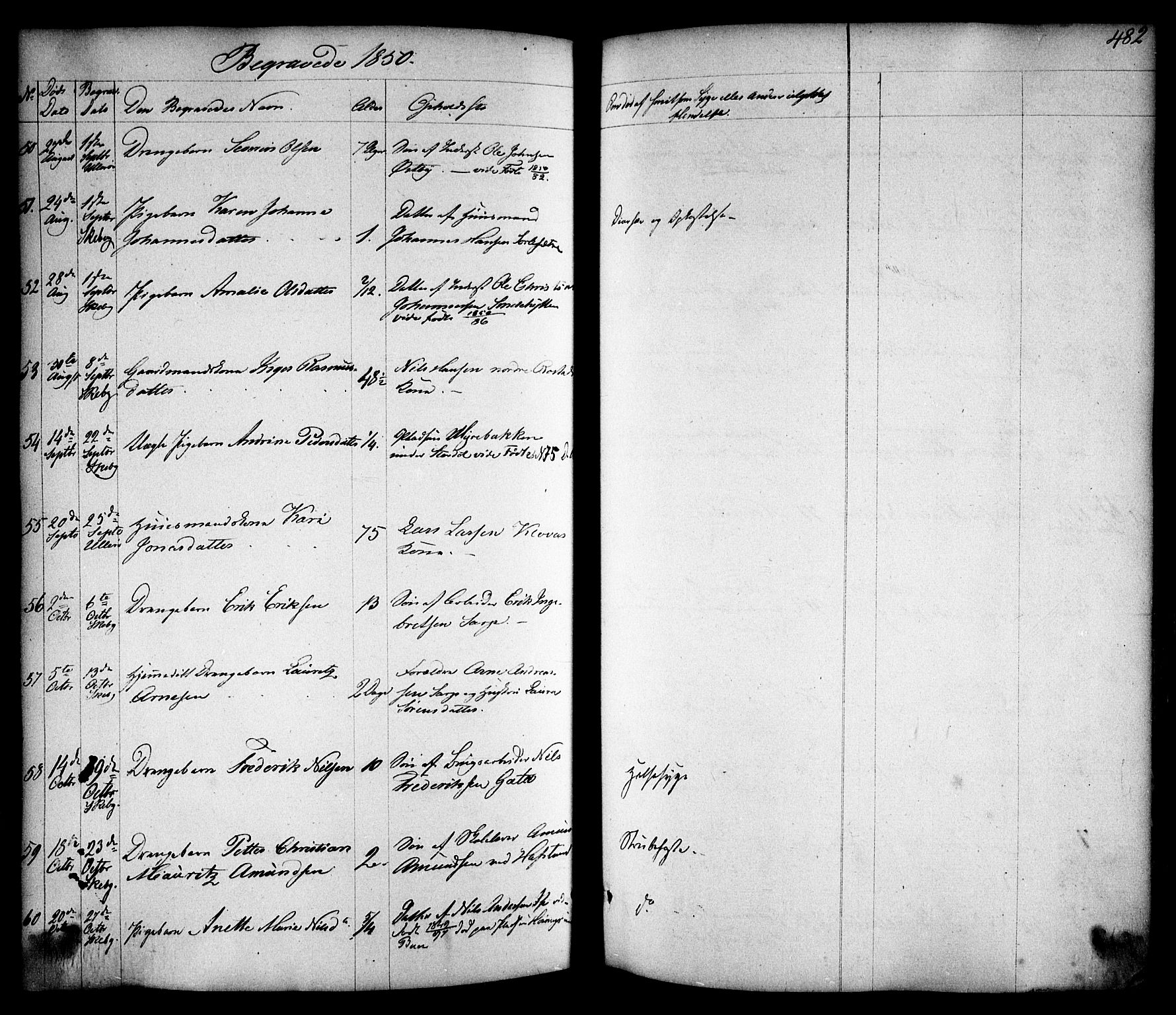 Skjeberg prestekontor Kirkebøker, AV/SAO-A-10923/F/Fa/L0006: Parish register (official) no. I 6, 1846-1858, p. 482