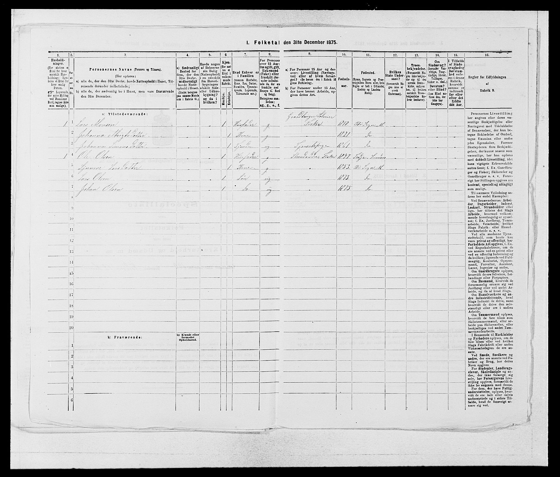 SAB, 1875 census for 1261P Manger, 1875, p. 1580