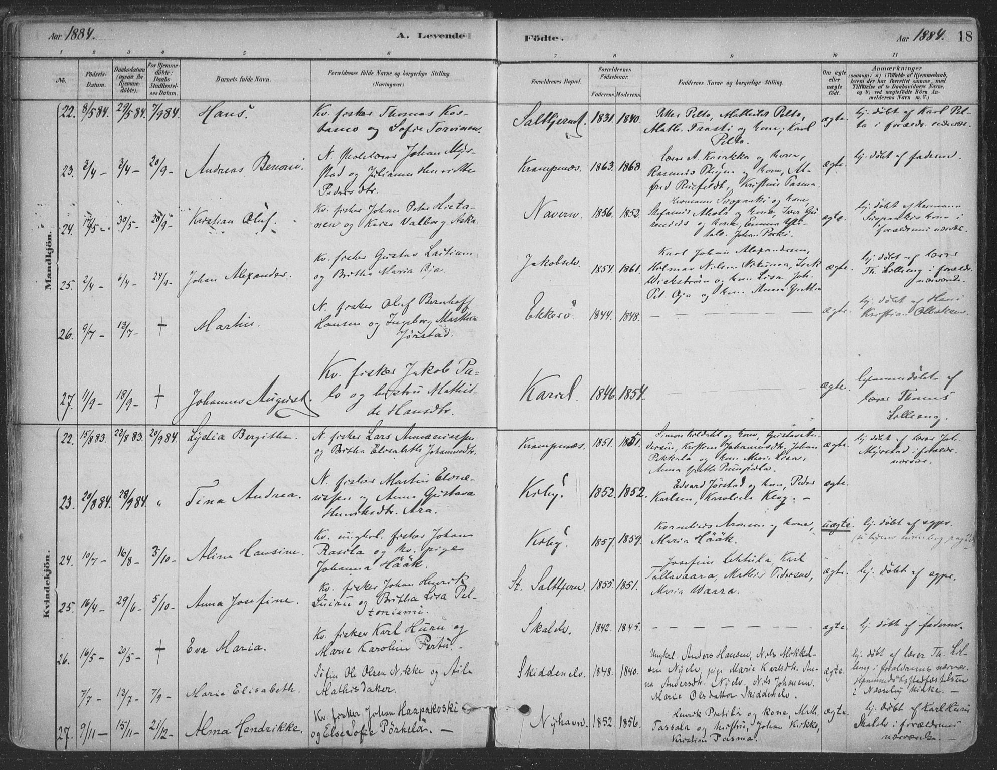Vadsø sokneprestkontor, SATØ/S-1325/H/Ha/L0009kirke: Parish register (official) no. 9, 1881-1917, p. 18