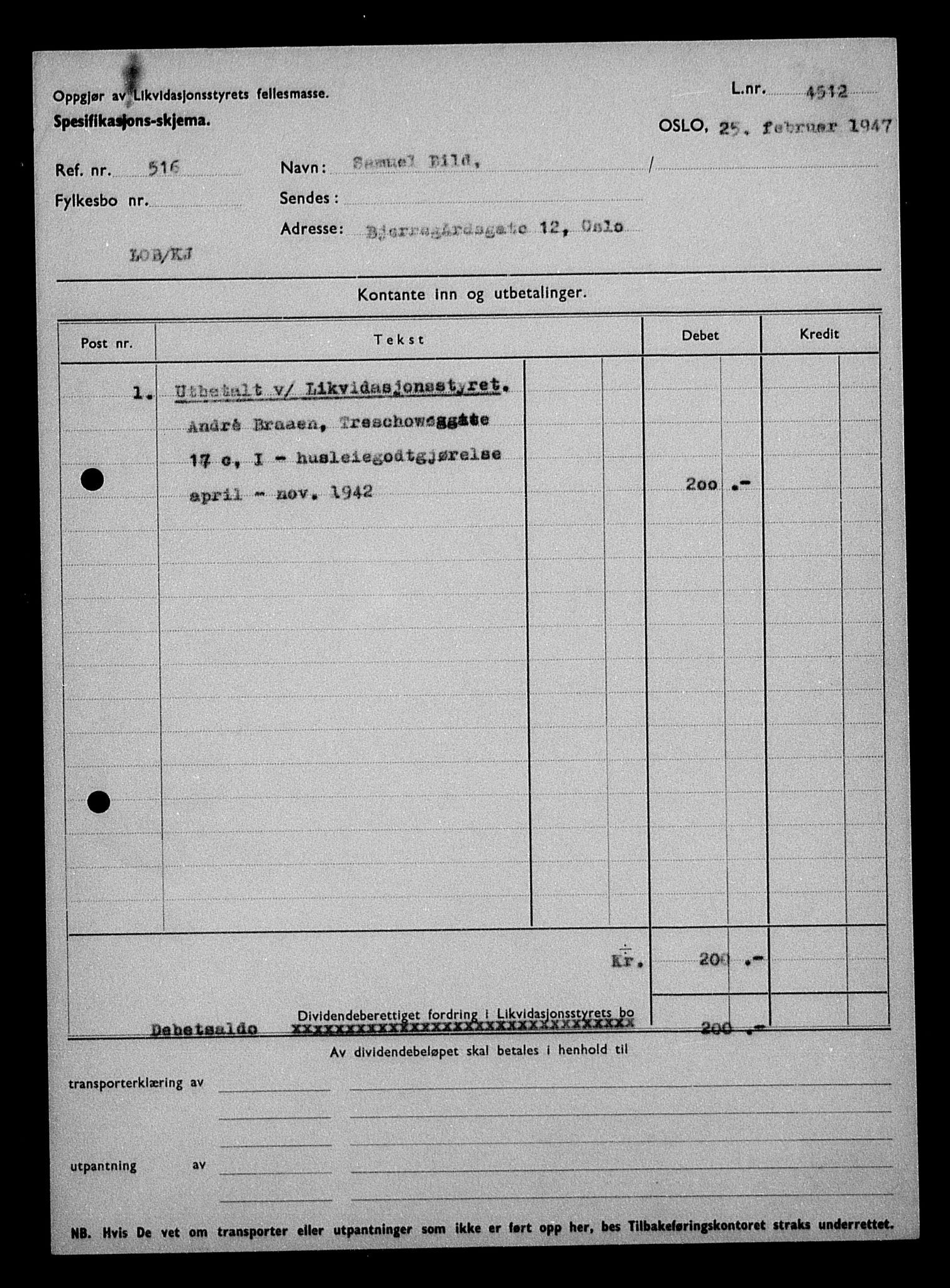 Justisdepartementet, Tilbakeføringskontoret for inndratte formuer, AV/RA-S-1564/H/Hc/Hcc/L0924: --, 1945-1947, p. 397