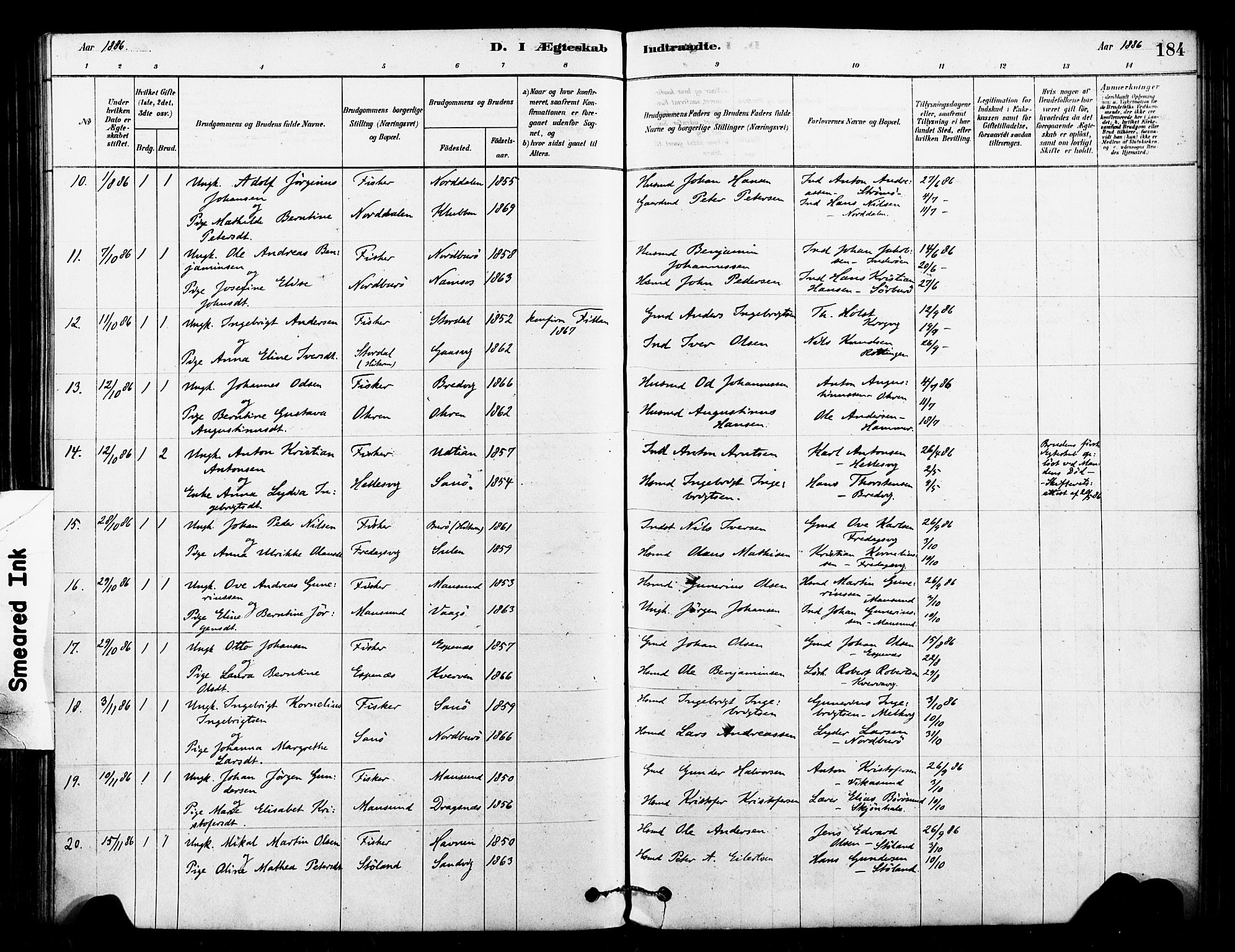 Ministerialprotokoller, klokkerbøker og fødselsregistre - Sør-Trøndelag, SAT/A-1456/640/L0578: Parish register (official) no. 640A03, 1879-1889, p. 184