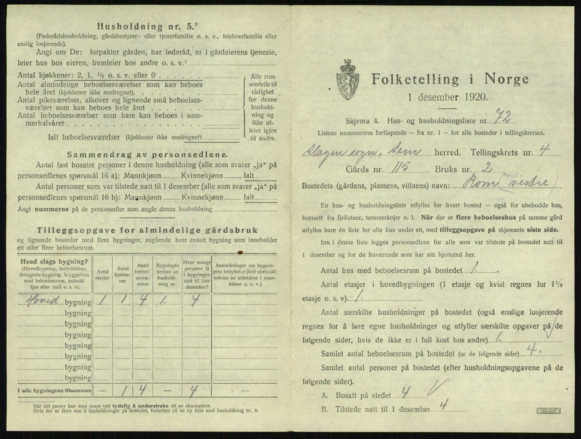 SAKO, 1920 census for Sem, 1920, p. 887