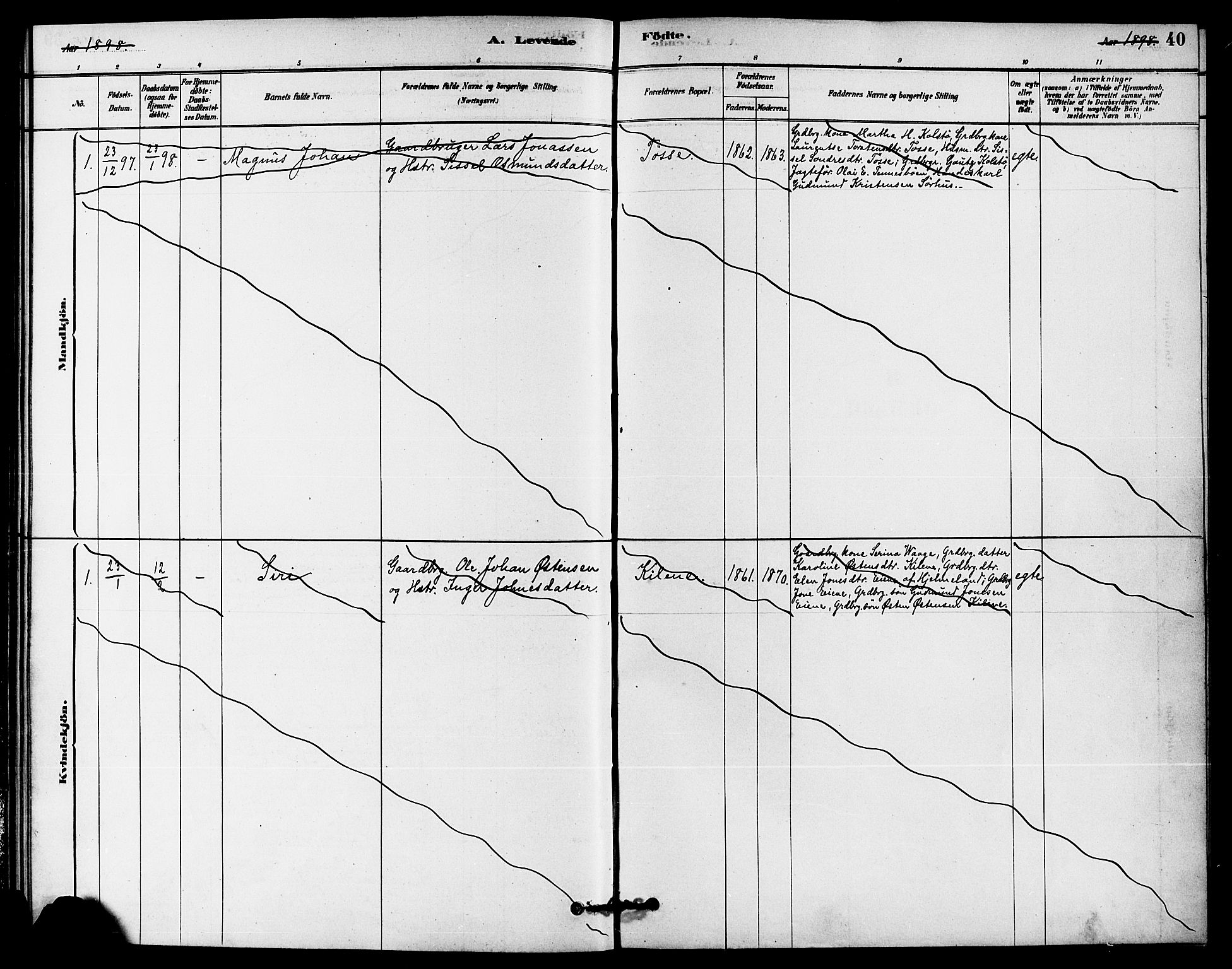 Jelsa sokneprestkontor, SAST/A-101842/01/IV: Parish register (official) no. A 9, 1878-1898, p. 40