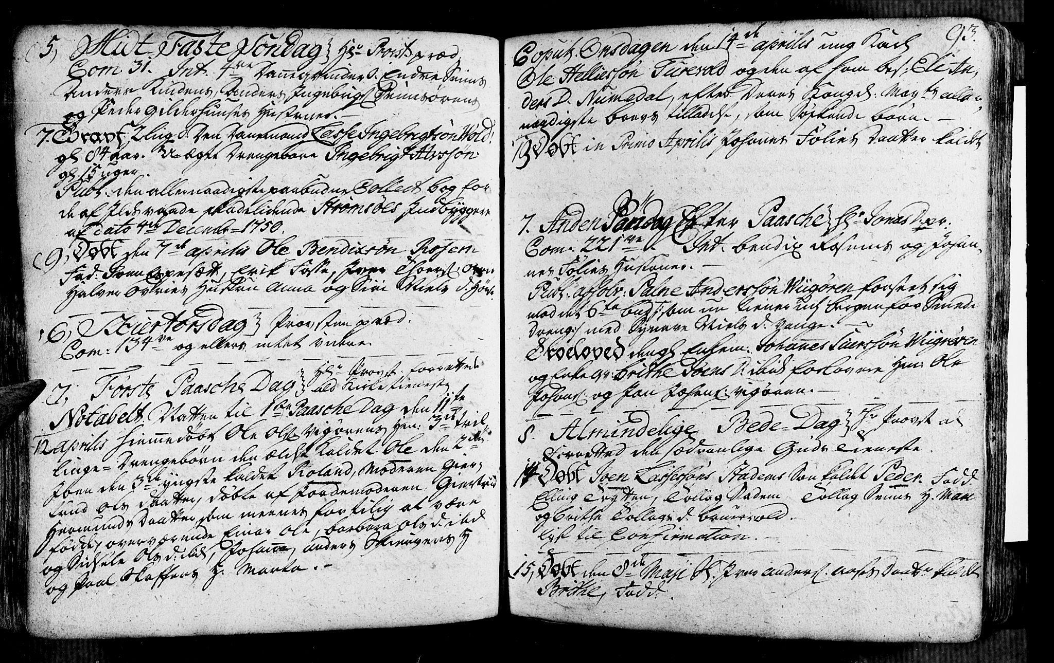 Vik sokneprestembete, AV/SAB-A-81501/H/Haa/Haaa/L0002: Parish register (official) no. A 2 / 1, 1740-1757, p. 93