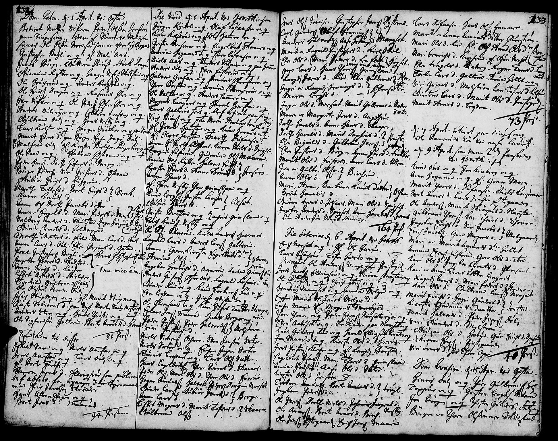 Strøm-Odalen prestekontor, AV/SAH-PREST-028/H/Ha/Haa/L0001: Parish register (official) no. 1, 1689-1715, p. 132-133