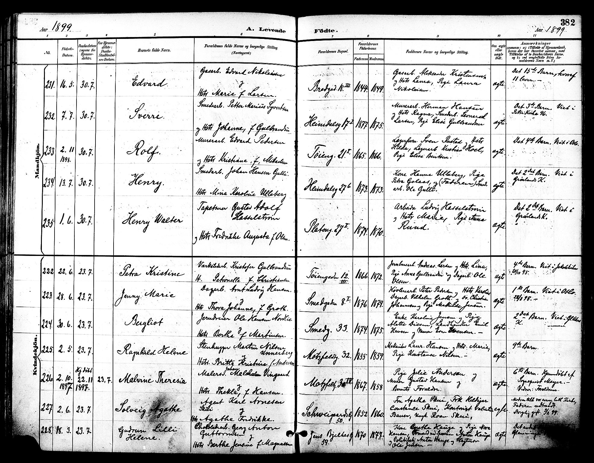 Grønland prestekontor Kirkebøker, SAO/A-10848/F/Fa/L0012: Parish register (official) no. 12, 1893-1900, p. 382