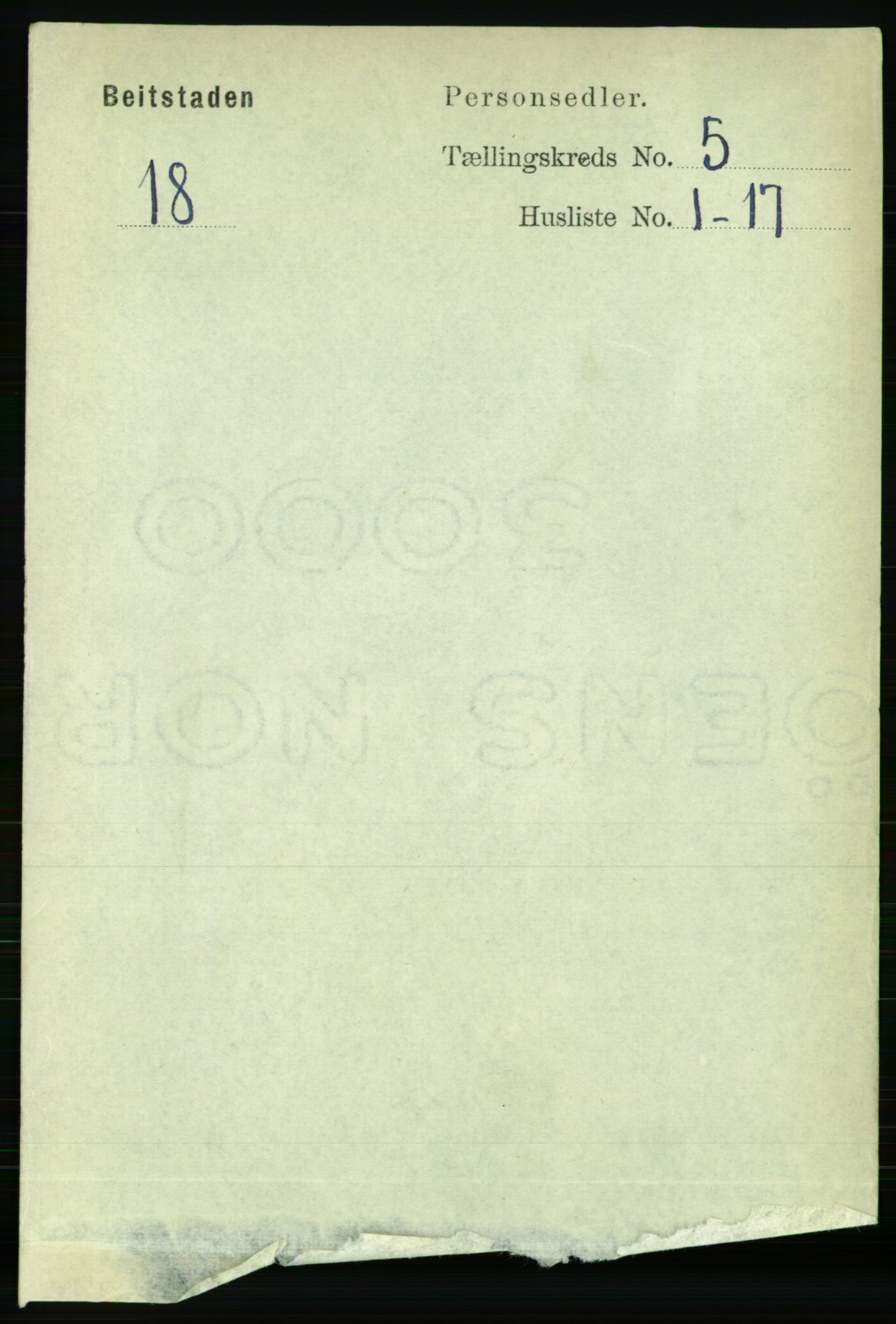 RA, 1891 census for 1727 Beitstad, 1891, p. 1244