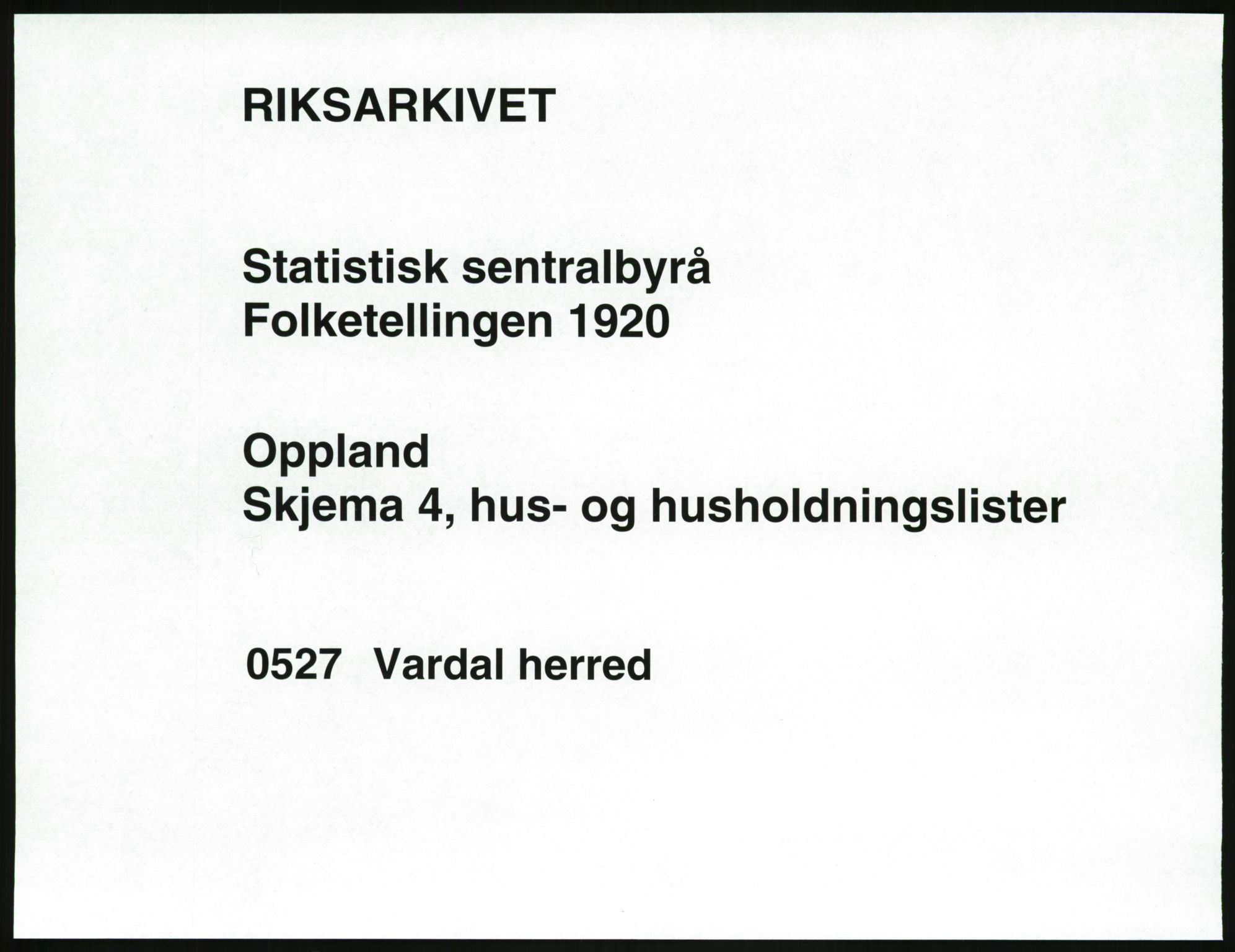 SAH, 1920 census for Vardal, 1920, p. 55