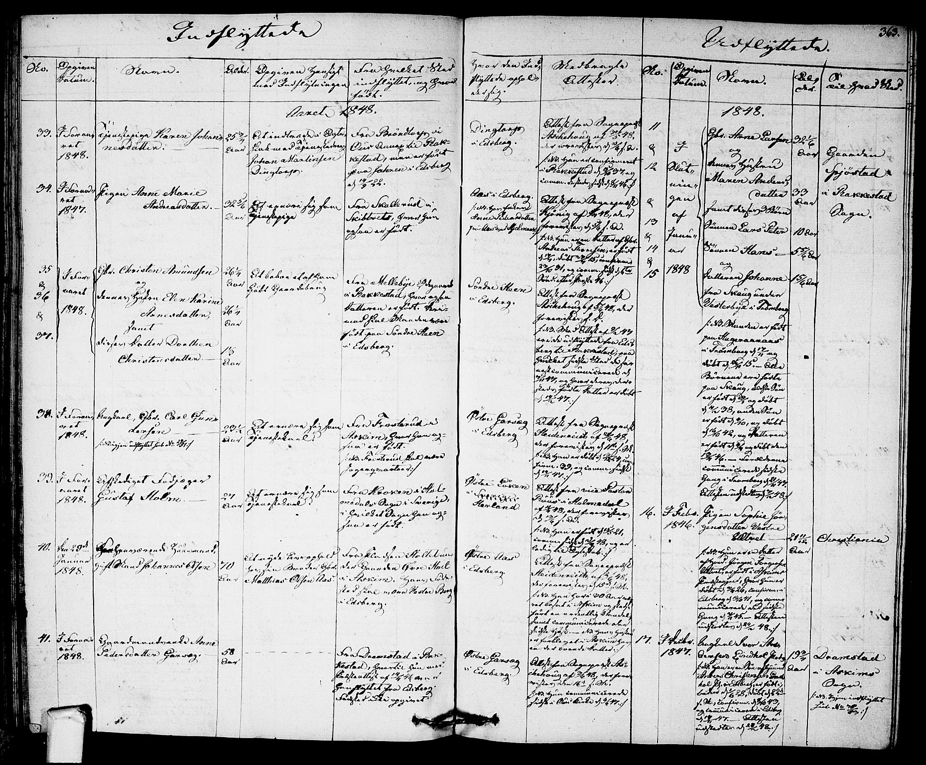 Eidsberg prestekontor Kirkebøker, AV/SAO-A-10905/F/Fa/L0008: Parish register (official) no. I 8, 1832-1848, p. 363