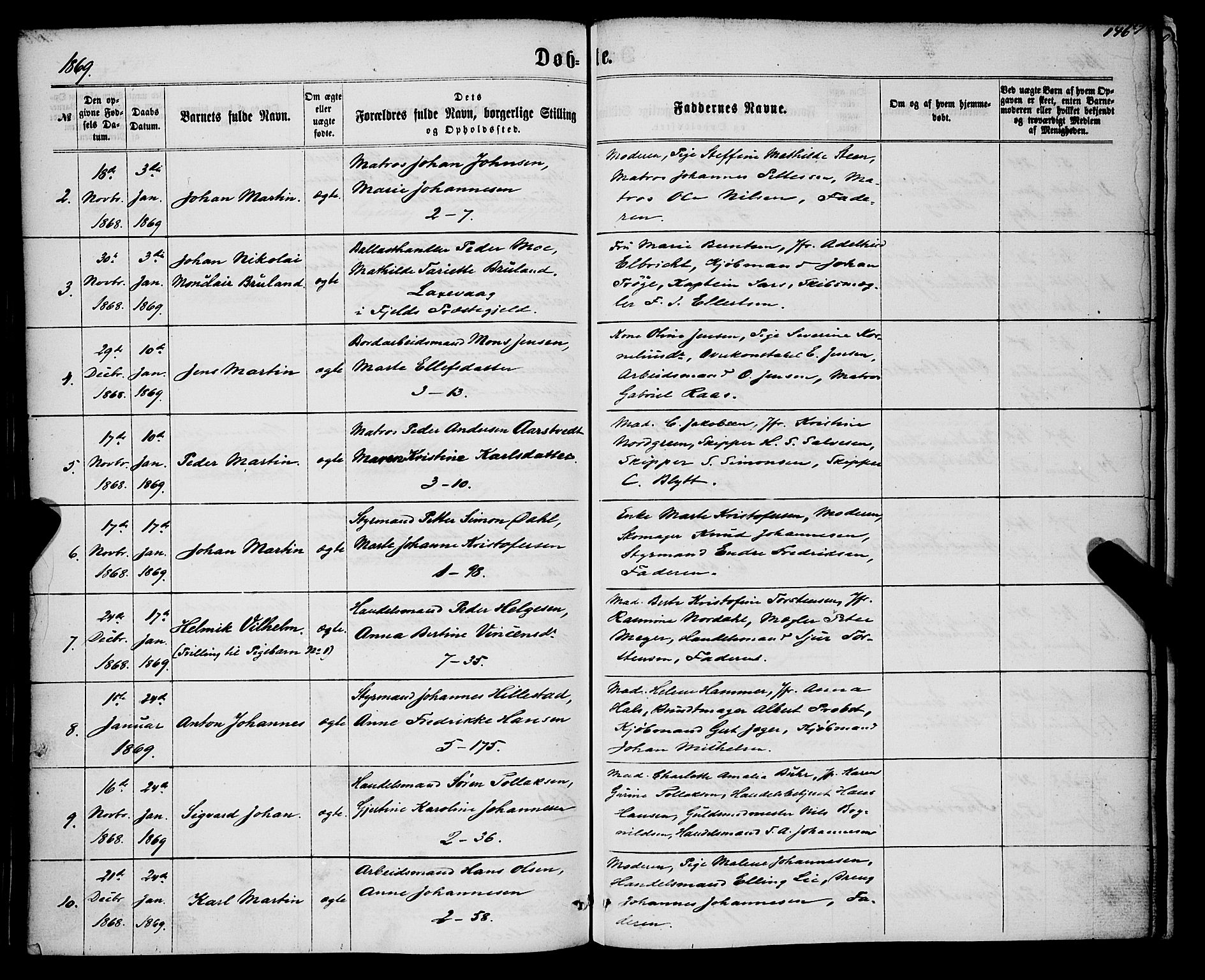 Nykirken Sokneprestembete, SAB/A-77101/H/Haa/L0015: Parish register (official) no. B 2, 1858-1869, p. 146