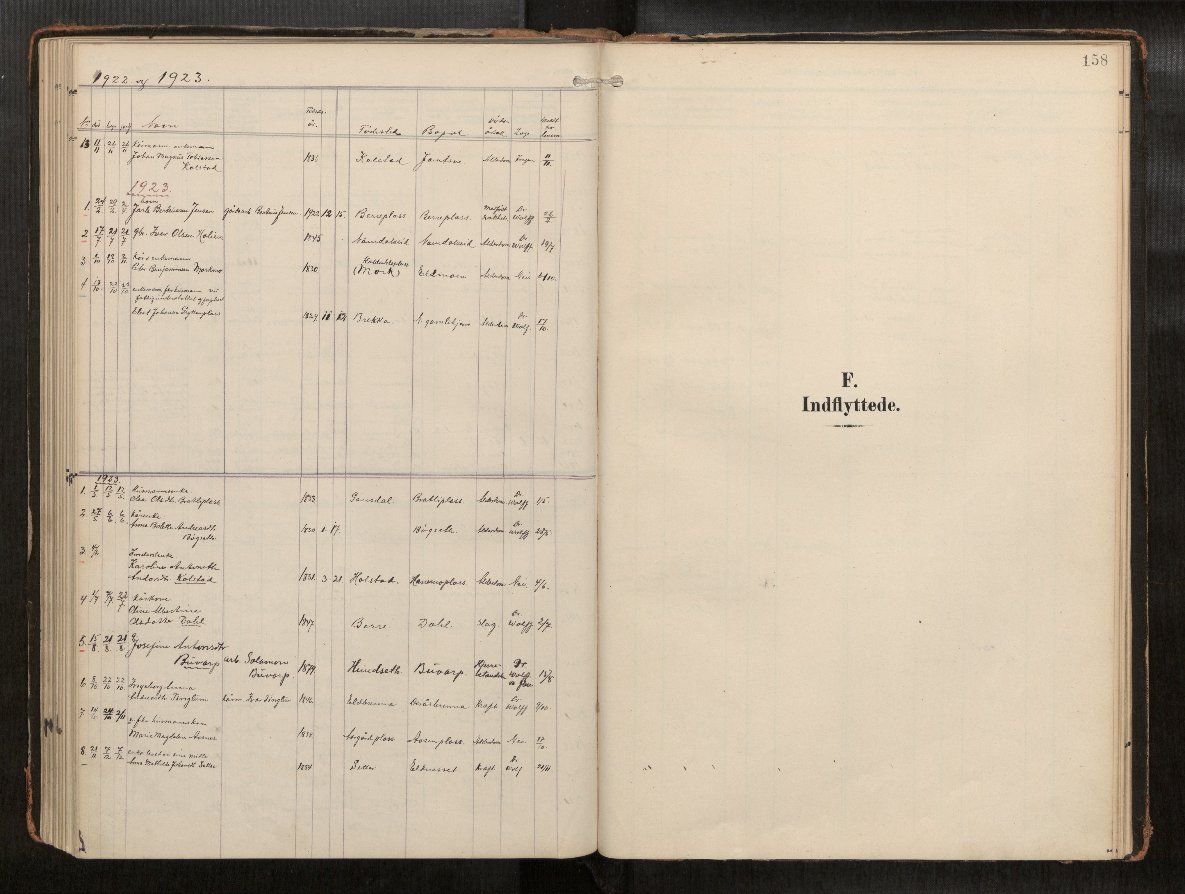 Ministerialprotokoller, klokkerbøker og fødselsregistre - Nord-Trøndelag, AV/SAT-A-1458/742/L0409a: Parish register (official) no. 742A03, 1906-1924, p. 158