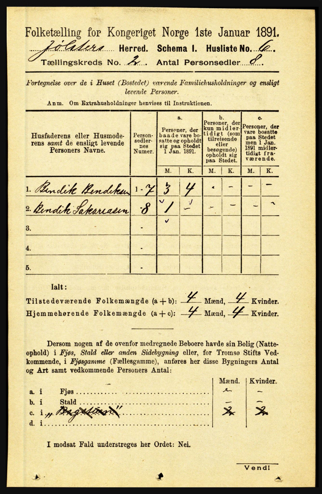 RA, 1891 census for 1431 Jølster, 1891, p. 521