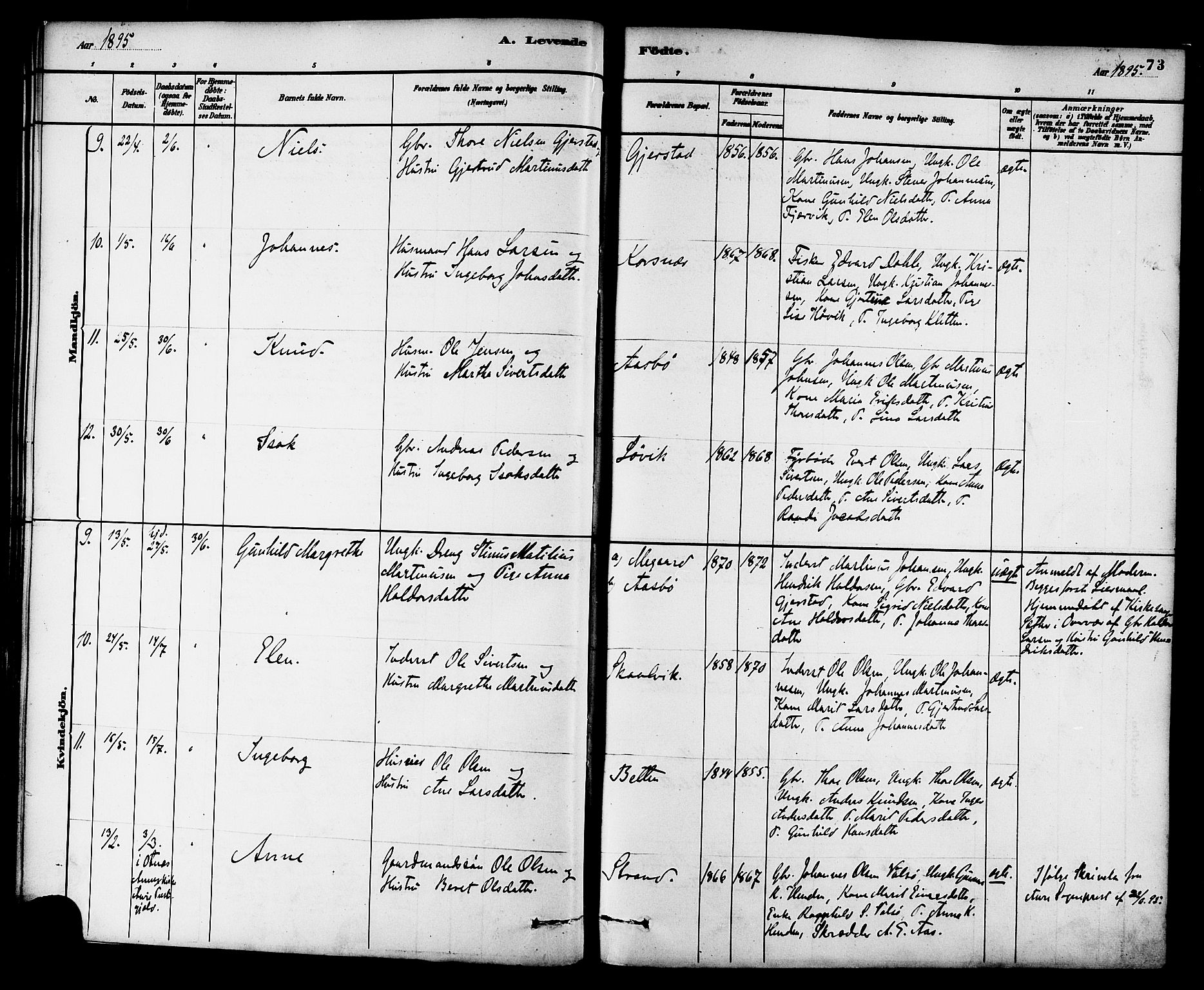 Ministerialprotokoller, klokkerbøker og fødselsregistre - Møre og Romsdal, AV/SAT-A-1454/576/L0885: Parish register (official) no. 576A03, 1880-1898, p. 73