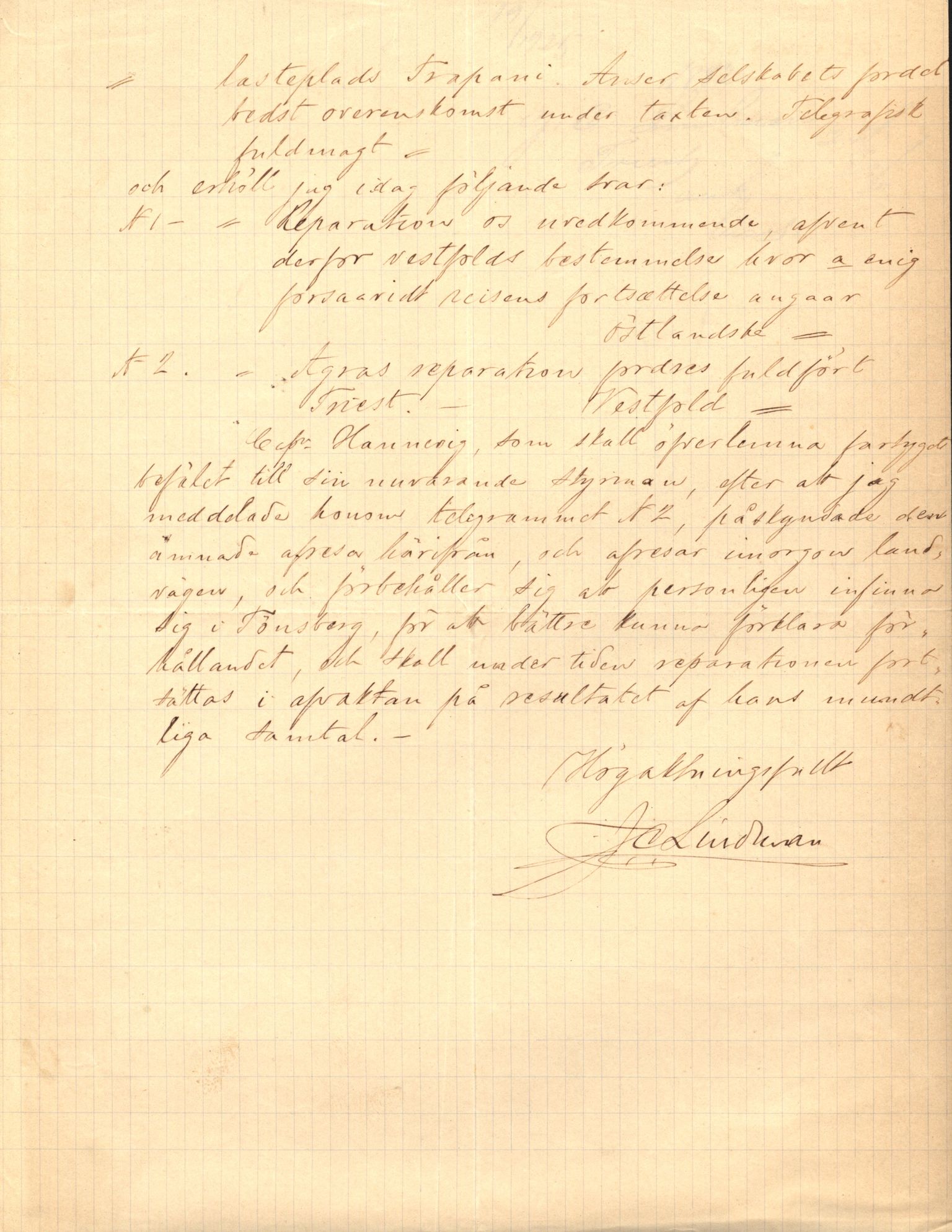 Pa 63 - Østlandske skibsassuranceforening, VEMU/A-1079/G/Ga/L0014/0011: Havaridokumenter / Agra, Anna, Jorsalfarer, Alfen, Uller, Solon, 1882, p. 9