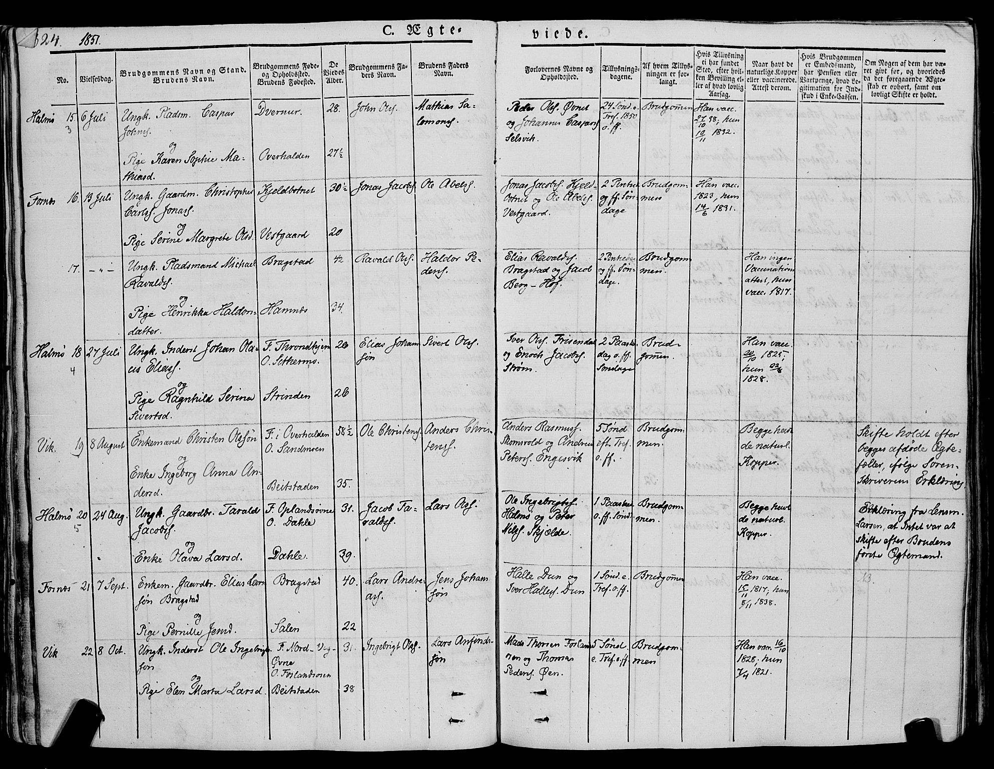 Ministerialprotokoller, klokkerbøker og fødselsregistre - Nord-Trøndelag, SAT/A-1458/773/L0614: Parish register (official) no. 773A05, 1831-1856, p. 324