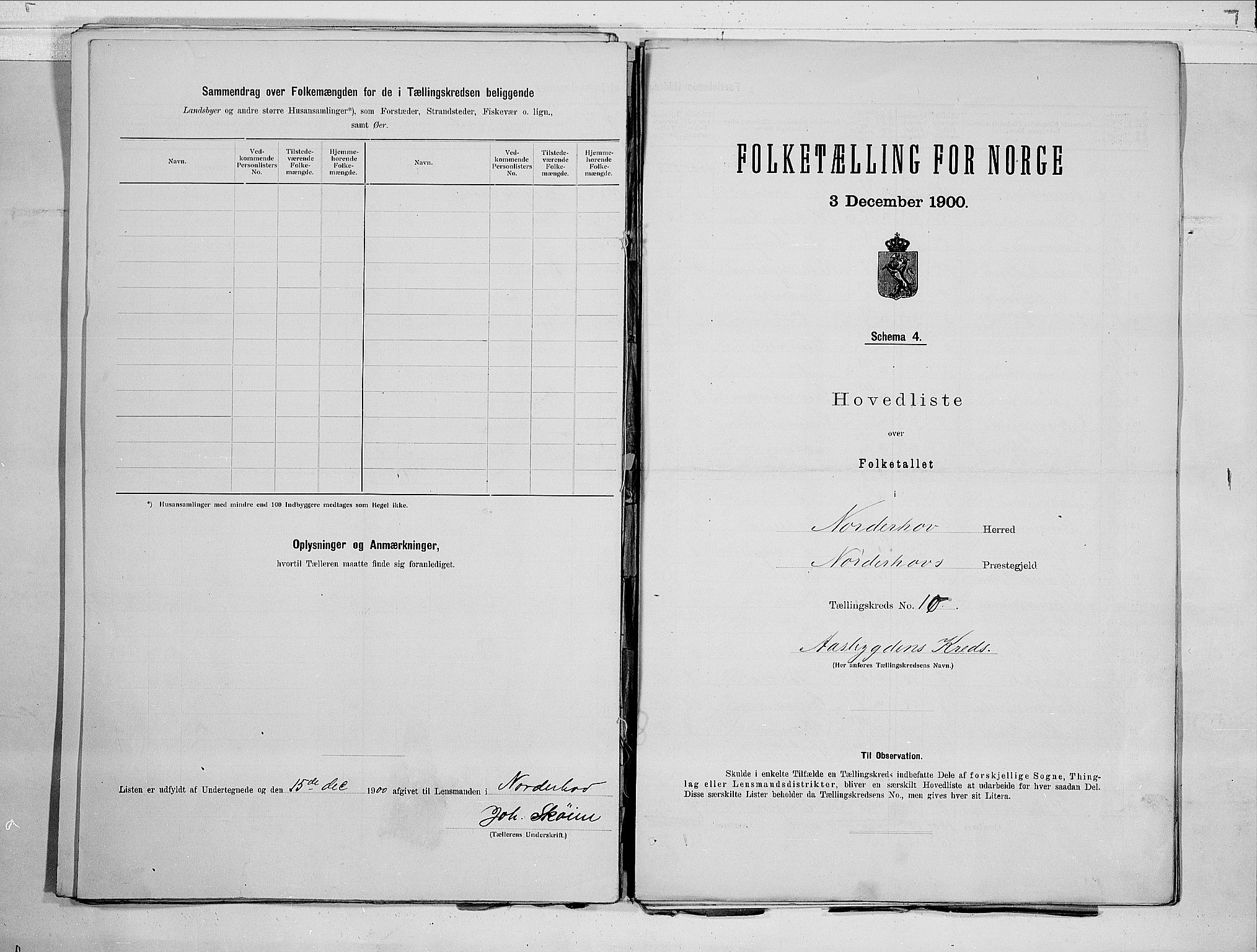 RA, 1900 census for Norderhov, 1900, p. 32