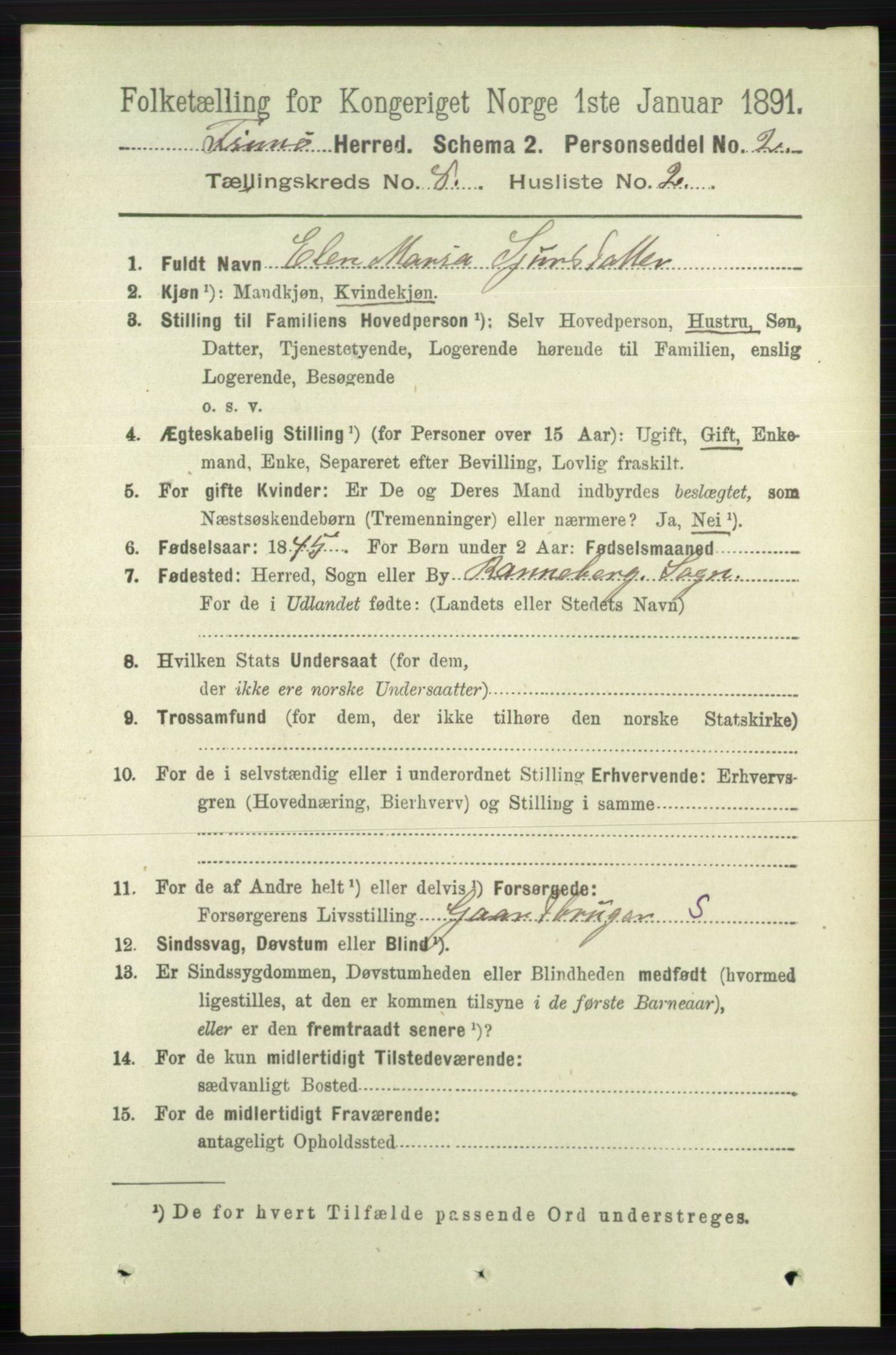 RA, 1891 census for 1141 Finnøy, 1891, p. 1689