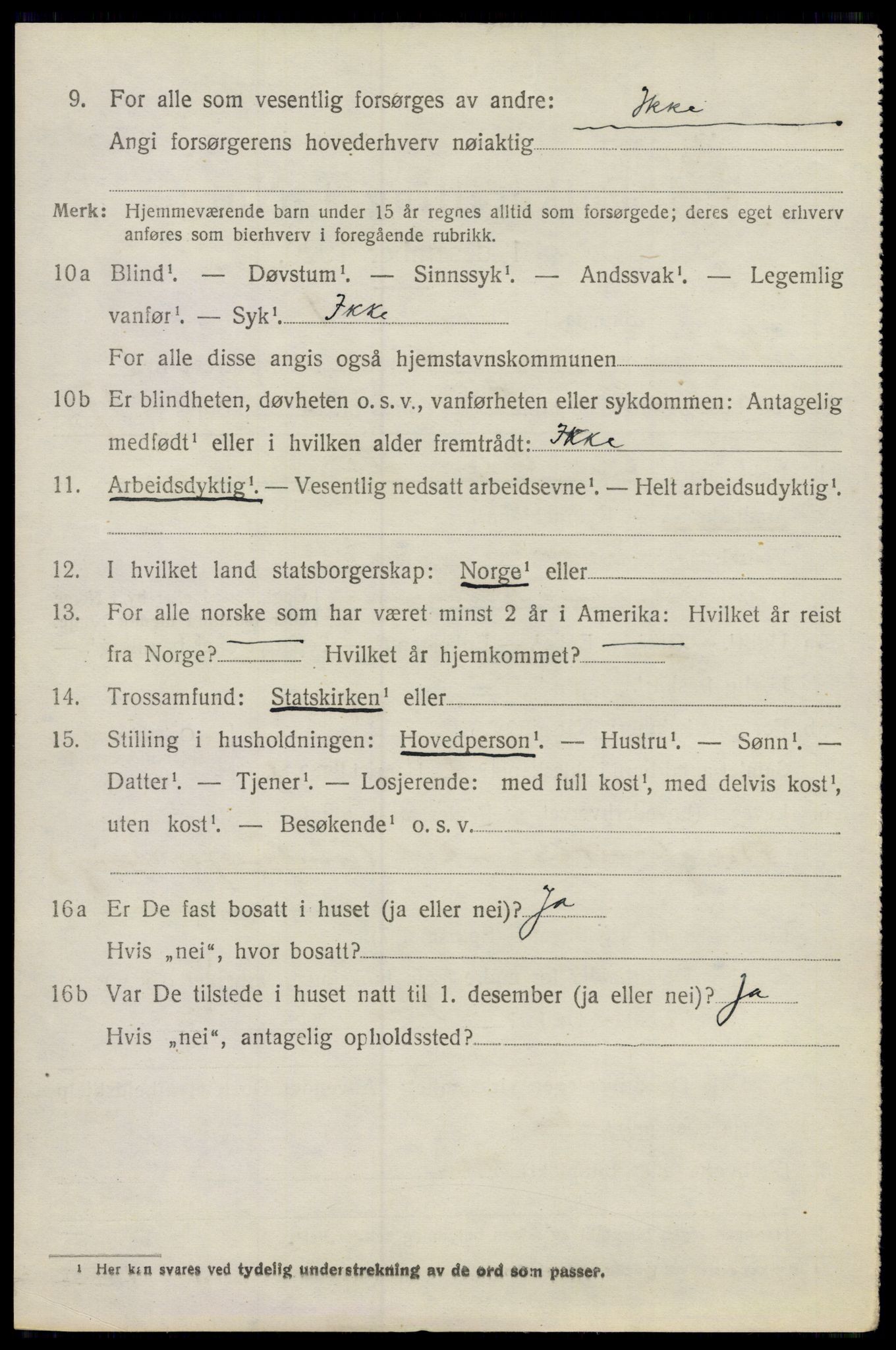 SAO, 1920 census for Moss land district, 1920, p. 2694