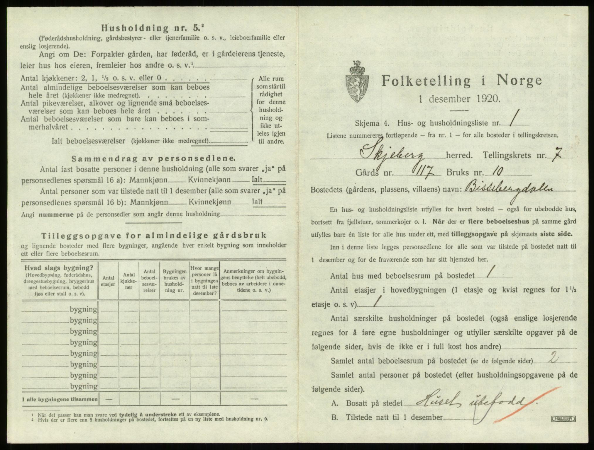 SAO, 1920 census for Skjeberg, 1920, p. 893