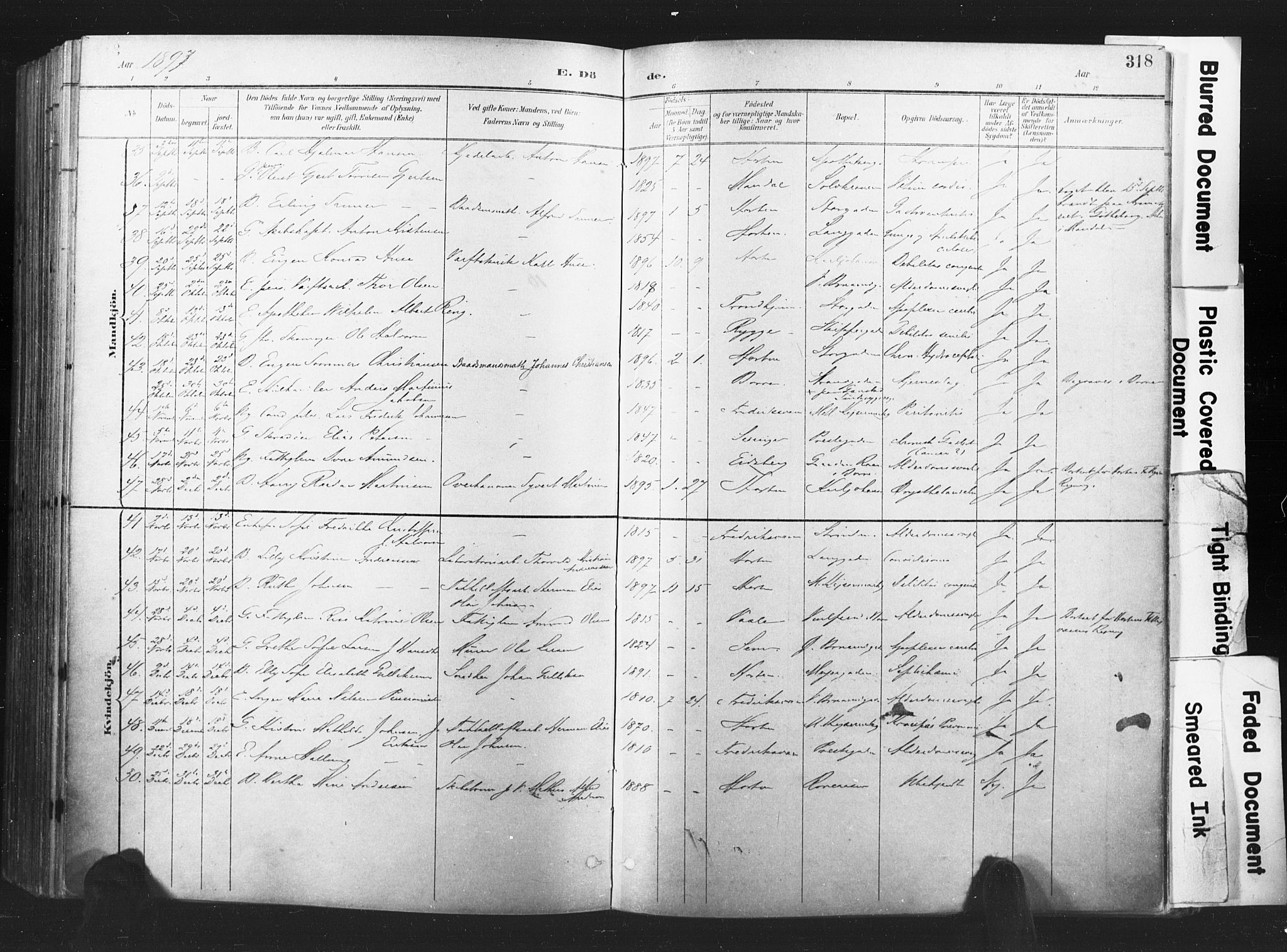 Horten kirkebøker, AV/SAKO-A-348/F/Fa/L0005: Parish register (official) no. 5, 1896-1904, p. 318