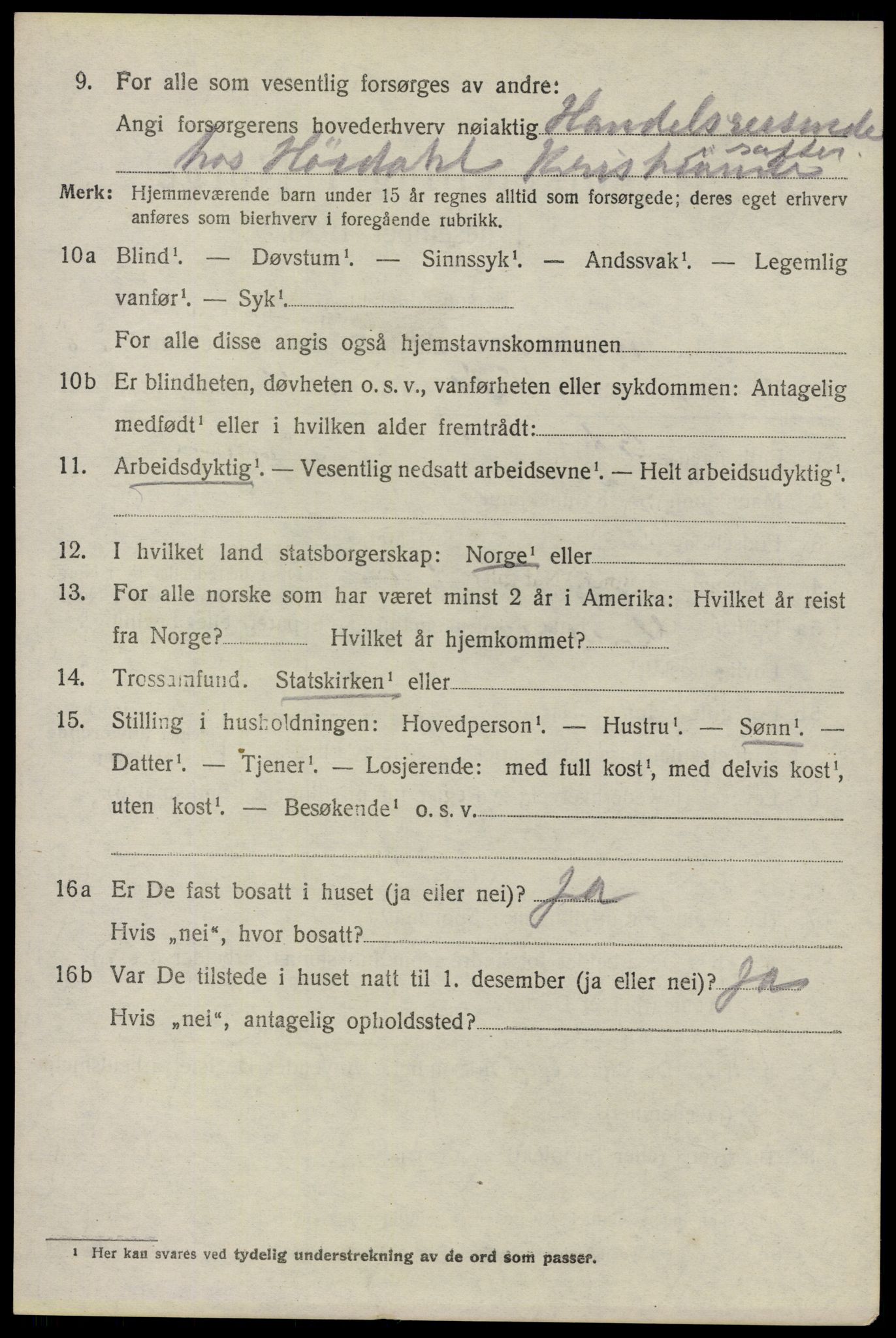 SAO, 1920 census for Glemmen, 1920, p. 9652