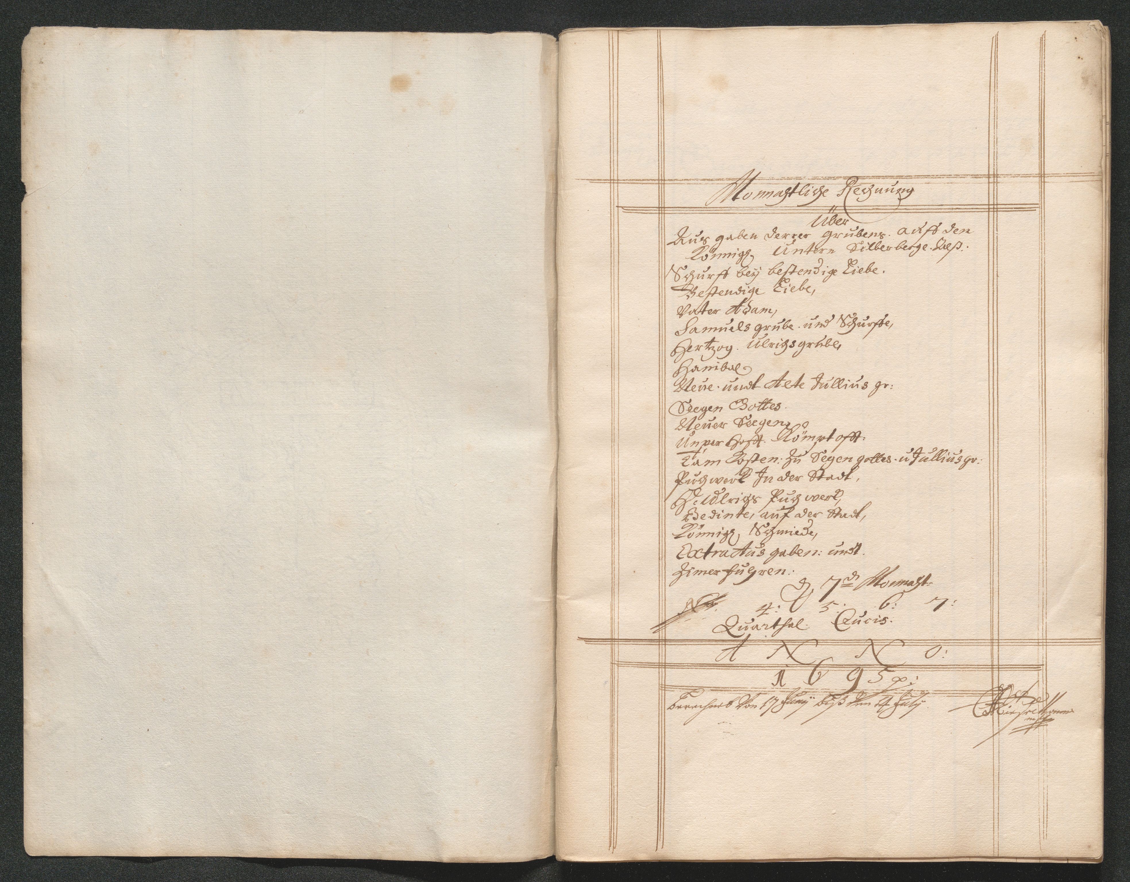 Kongsberg Sølvverk 1623-1816, AV/SAKO-EA-3135/001/D/Dc/Dcd/L0069: Utgiftsregnskap for gruver m.m., 1695, p. 261