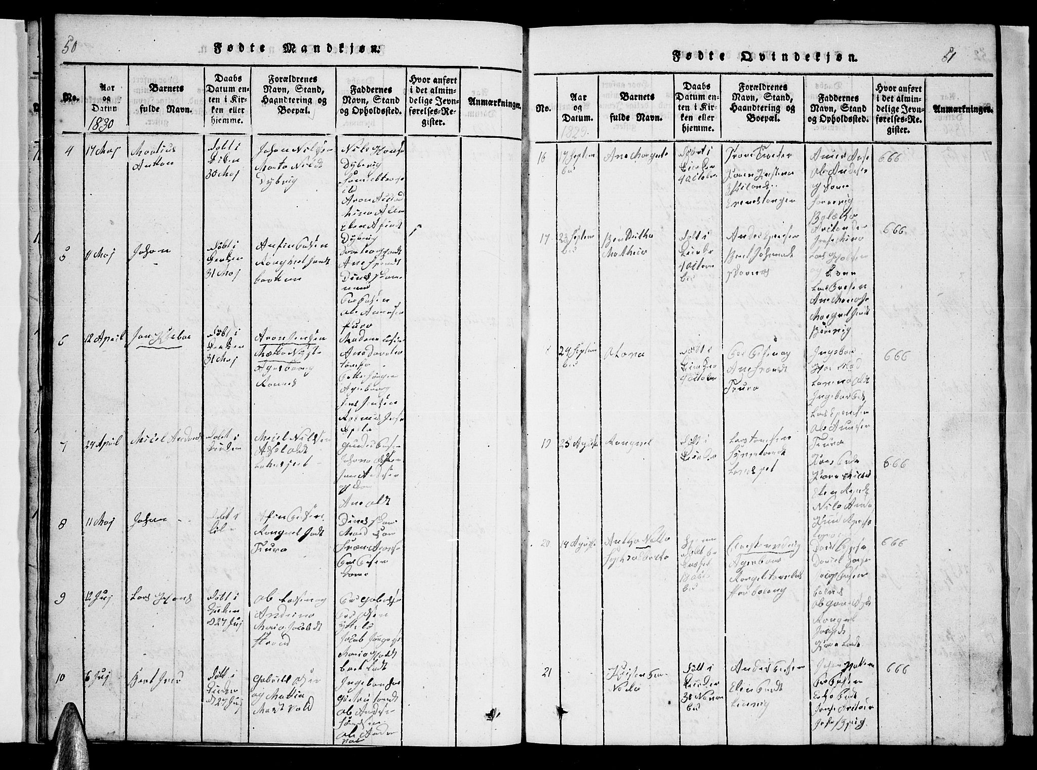 Ministerialprotokoller, klokkerbøker og fødselsregistre - Nordland, AV/SAT-A-1459/863/L0911: Parish register (copy) no. 863C01, 1821-1858, p. 50-51