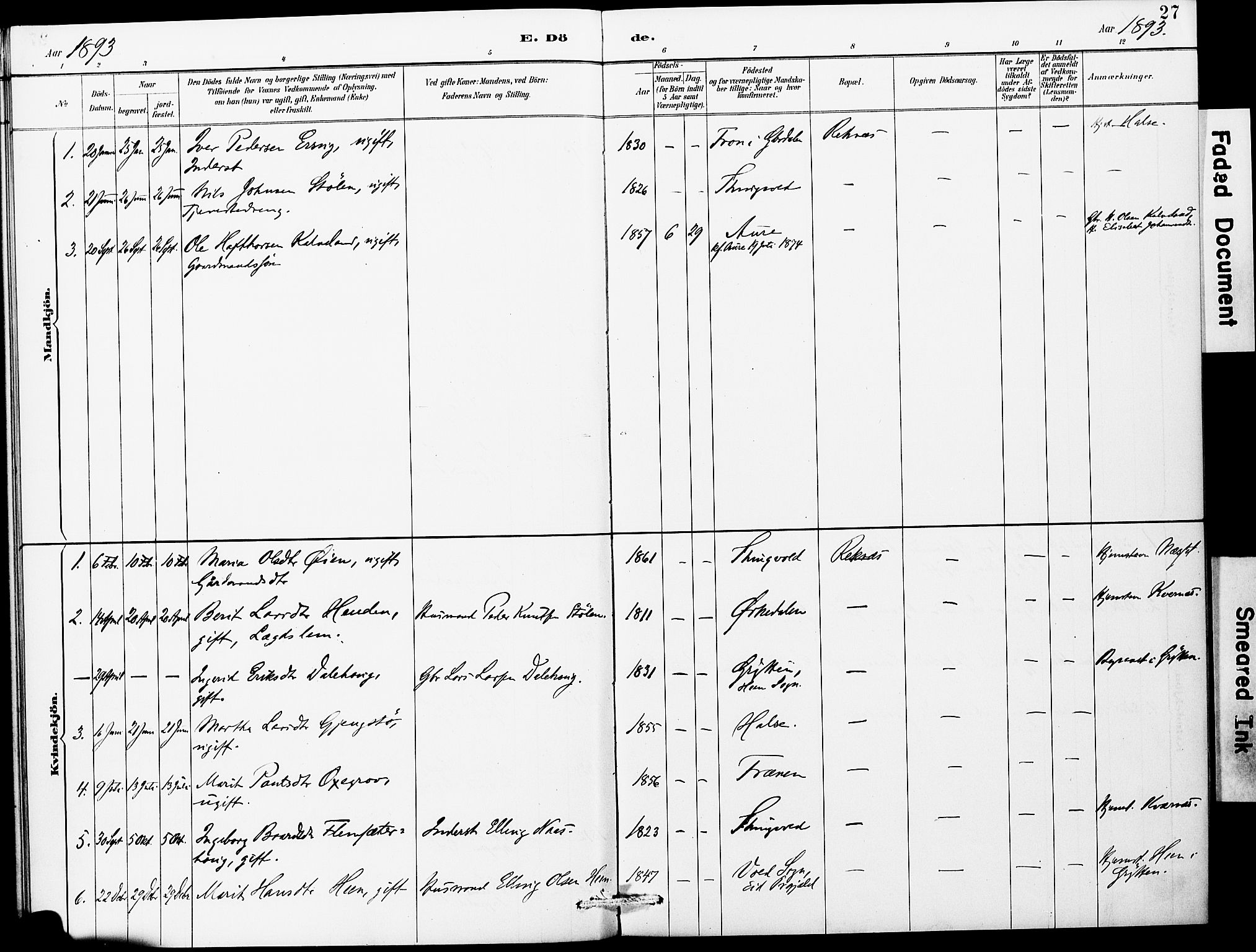 Ministerialprotokoller, klokkerbøker og fødselsregistre - Møre og Romsdal, SAT/A-1454/559/L0714: Parish register (official) no. 559A02, 1887-1895, p. 27