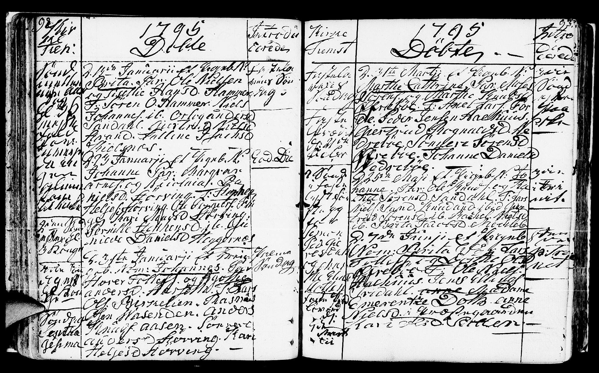 Jølster sokneprestembete, SAB/A-80701/H/Haa/Haaa/L0005: Parish register (official) no. A 5, 1790-1821, p. 92-93