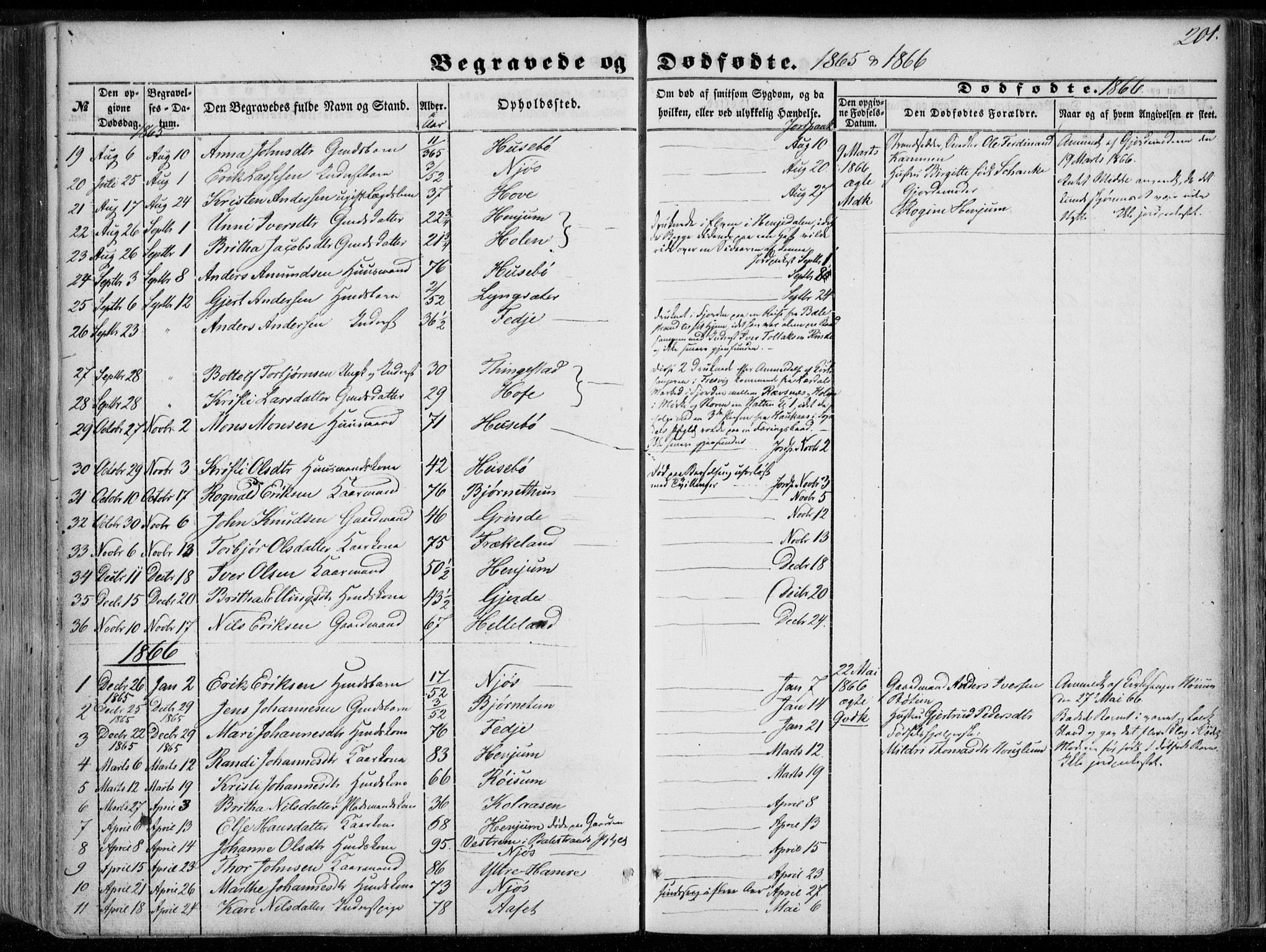 Leikanger sokneprestembete, AV/SAB-A-81001/H/Haa/Haaa/L0008: Parish register (official) no. A 8, 1852-1868, p. 201