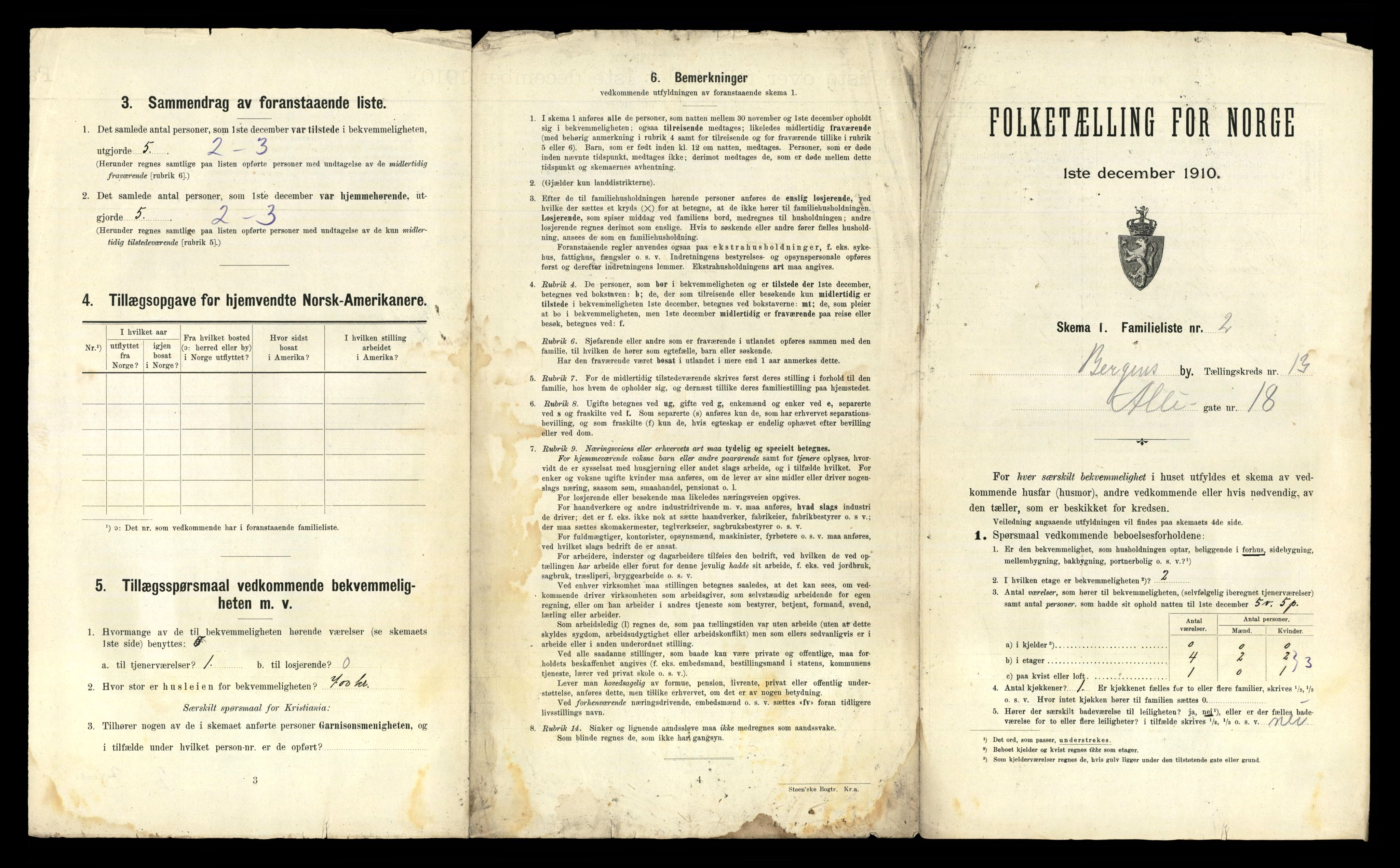 RA, 1910 census for Bergen, 1910, p. 4437