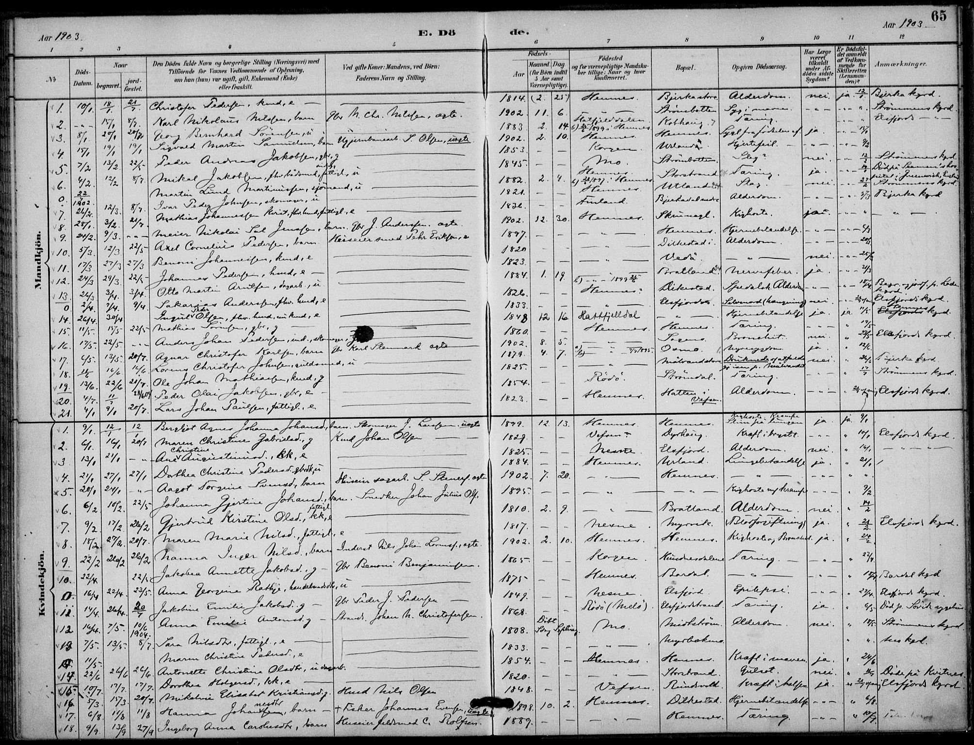 Ministerialprotokoller, klokkerbøker og fødselsregistre - Nordland, SAT/A-1459/825/L0363: Parish register (official) no. 825A17, 1890-1909, p. 65
