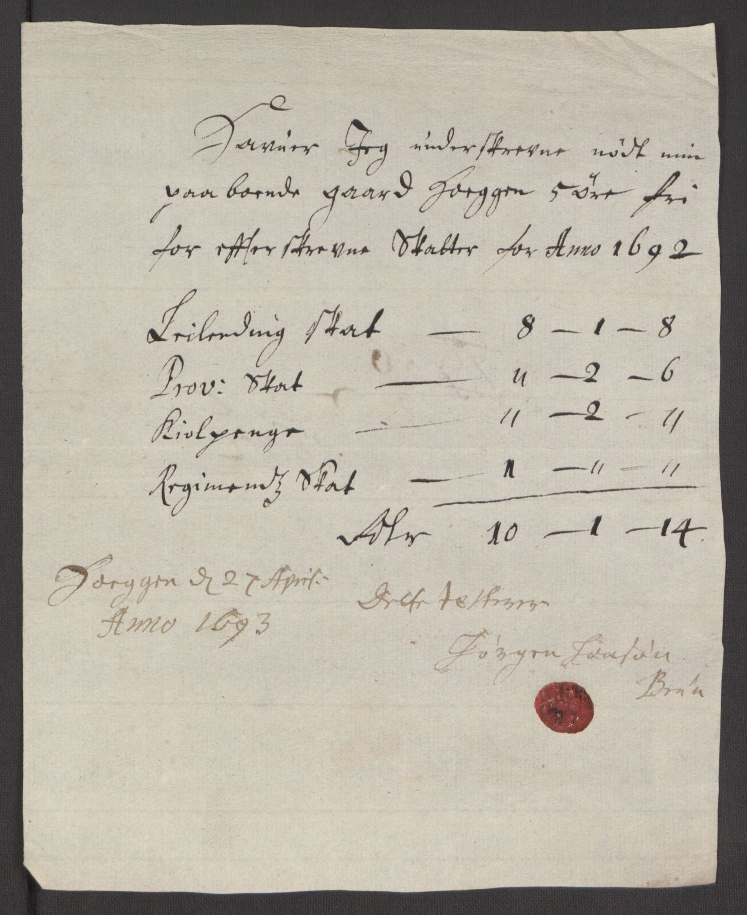 Rentekammeret inntil 1814, Reviderte regnskaper, Fogderegnskap, AV/RA-EA-4092/R61/L4103: Fogderegnskap Strinda og Selbu, 1691-1692, p. 399