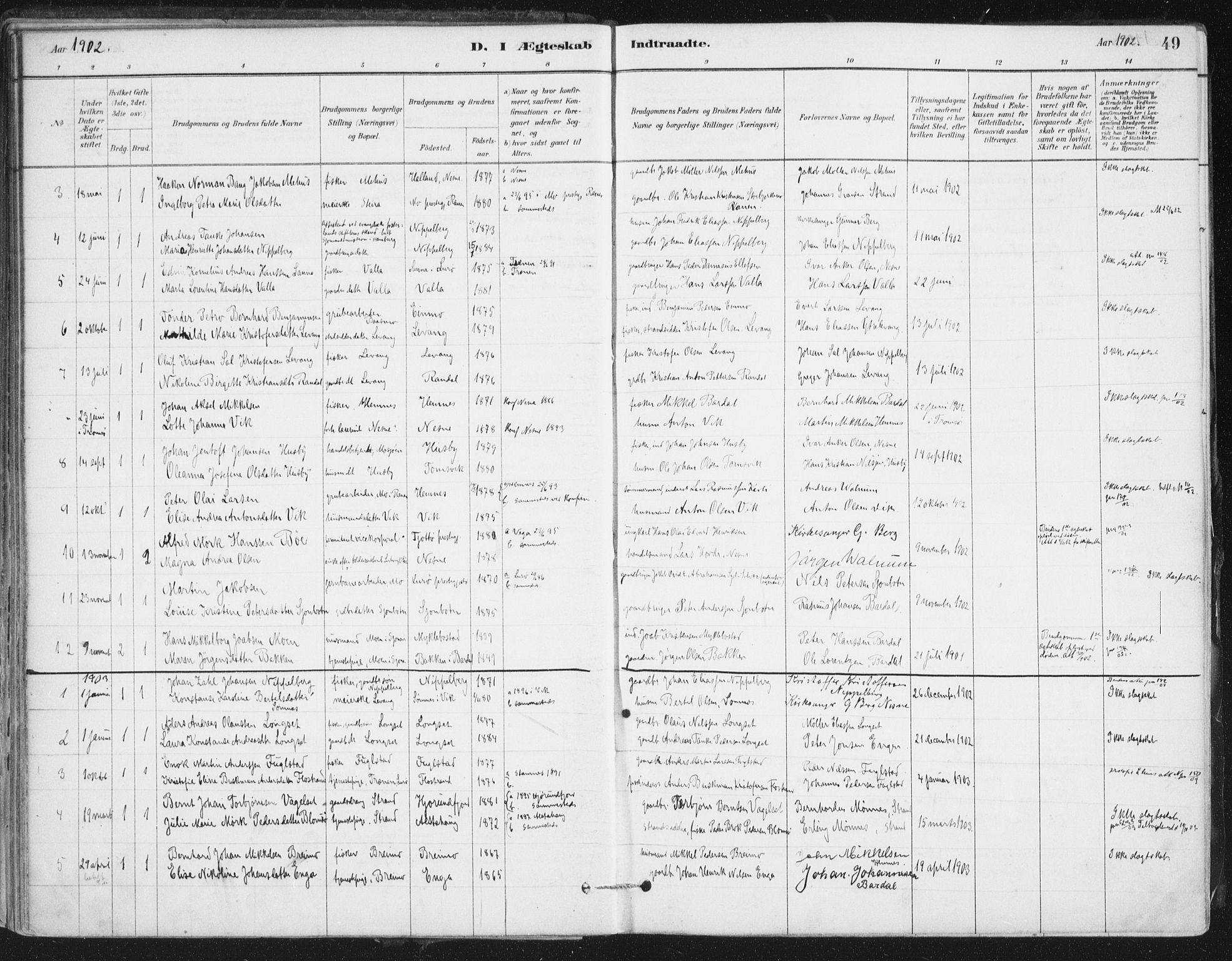 Ministerialprotokoller, klokkerbøker og fødselsregistre - Nordland, AV/SAT-A-1459/838/L0553: Parish register (official) no. 838A11, 1880-1910, p. 49